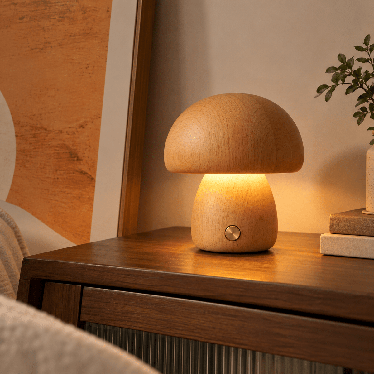 Lampe Petit Champignon Bois - Maison Du Design