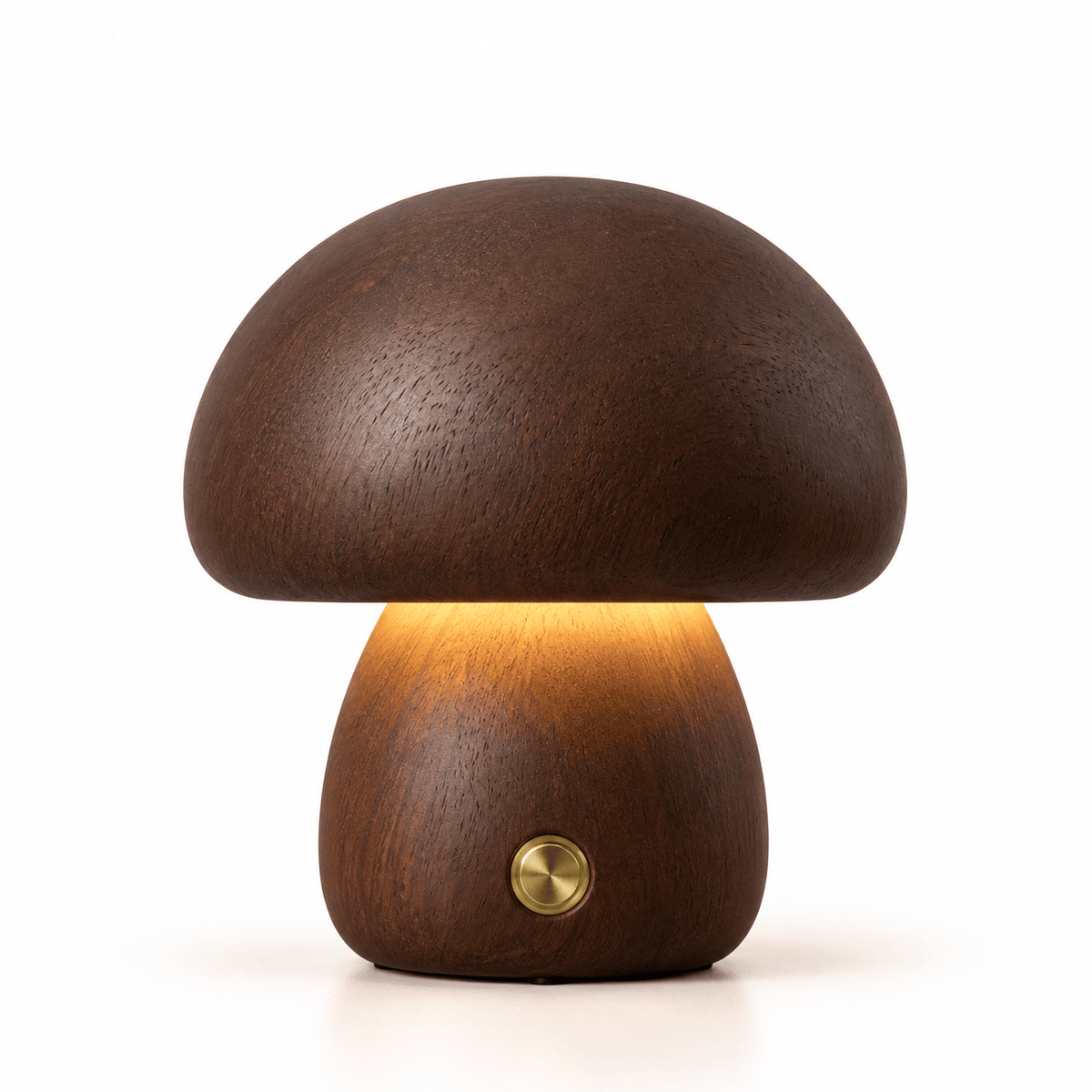 Lampe Petit Champignon Bois Foncé - Maison Du Design