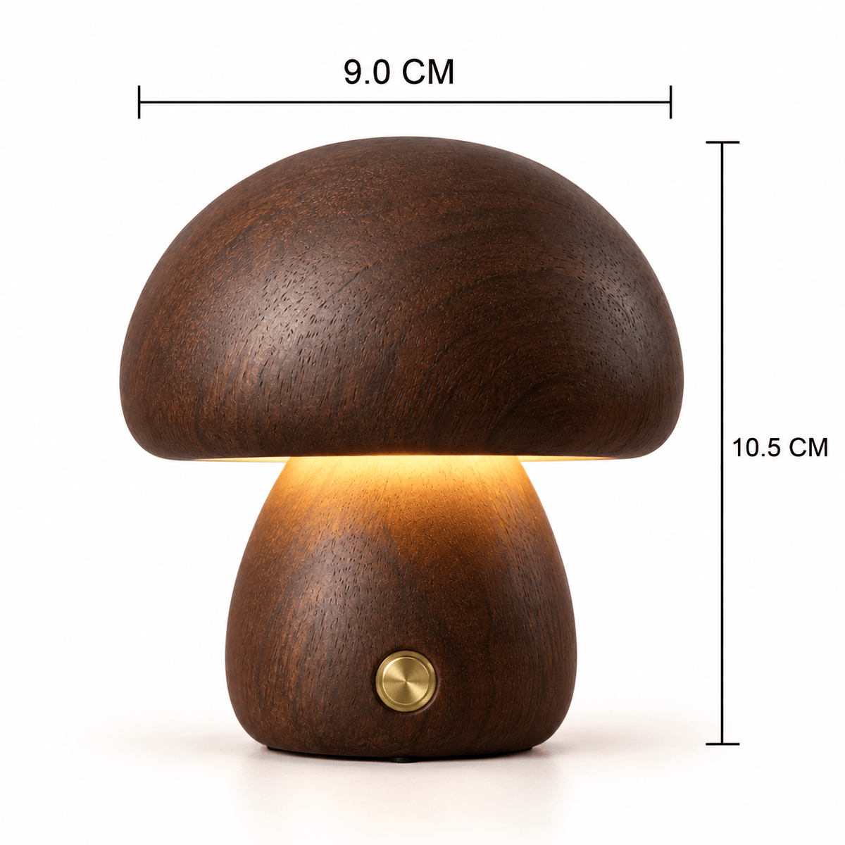 Lampe Petit Champignon Bois Foncé - Maison Du Design