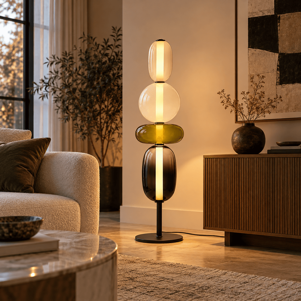 Lampe Sur Pied Verre Design Coloré - Maison Du Design