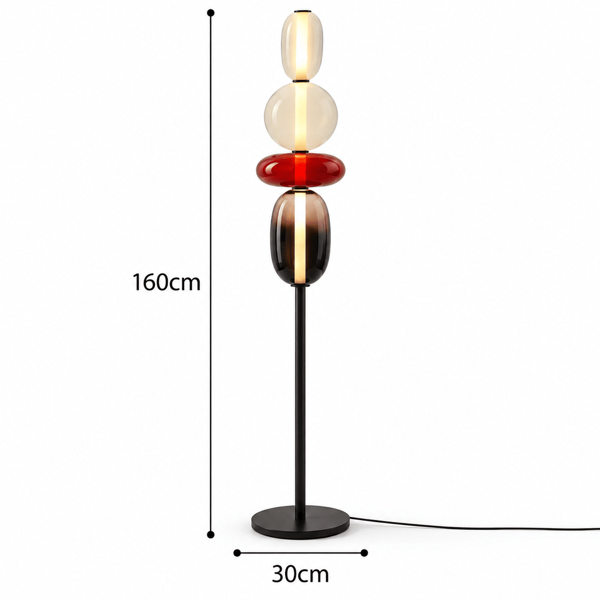 Lampe Sur Pied Verre Design Moderne - Maison Du Design
