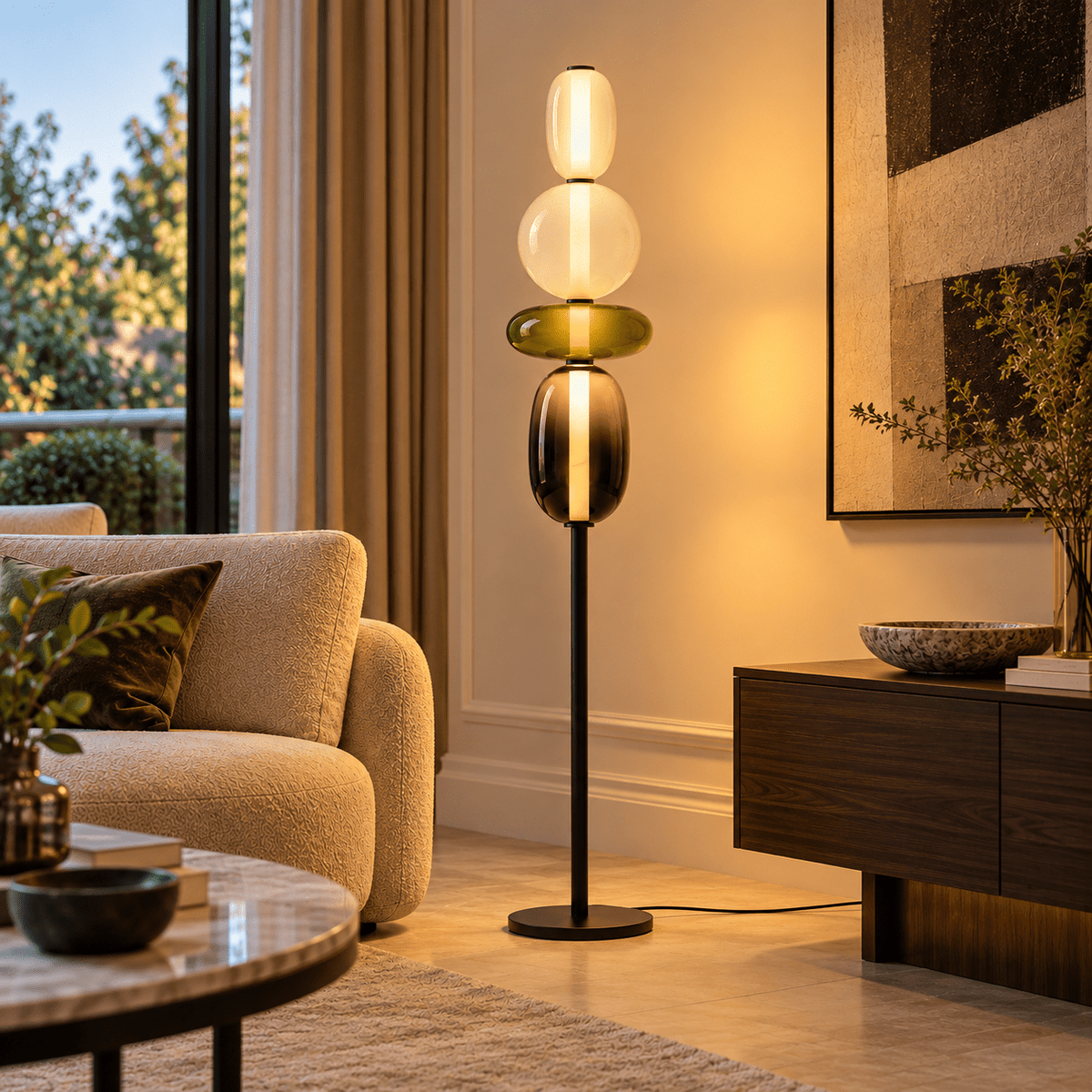Lampe Sur Pied Verre Moderne Design - Maison Du Design