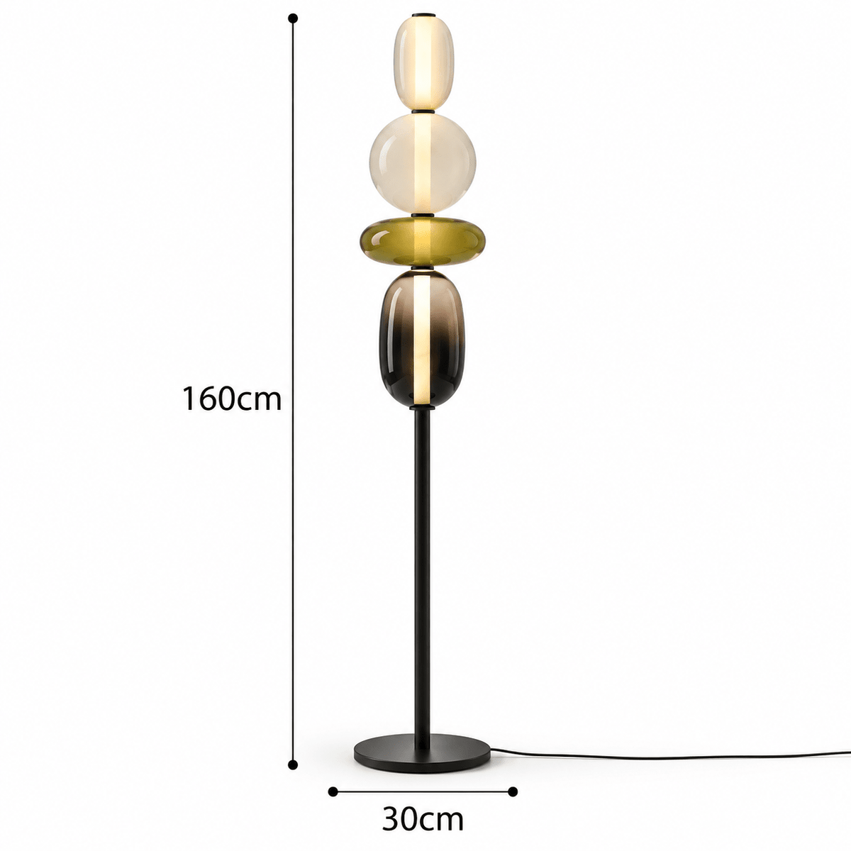 Lampe Sur Pied Verre Moderne Design - Maison Du Design