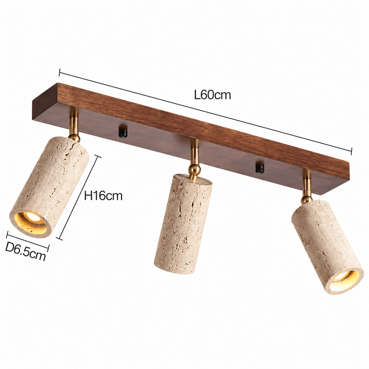Plafonnier Orientable Travertin & Bois - Maison Du Design