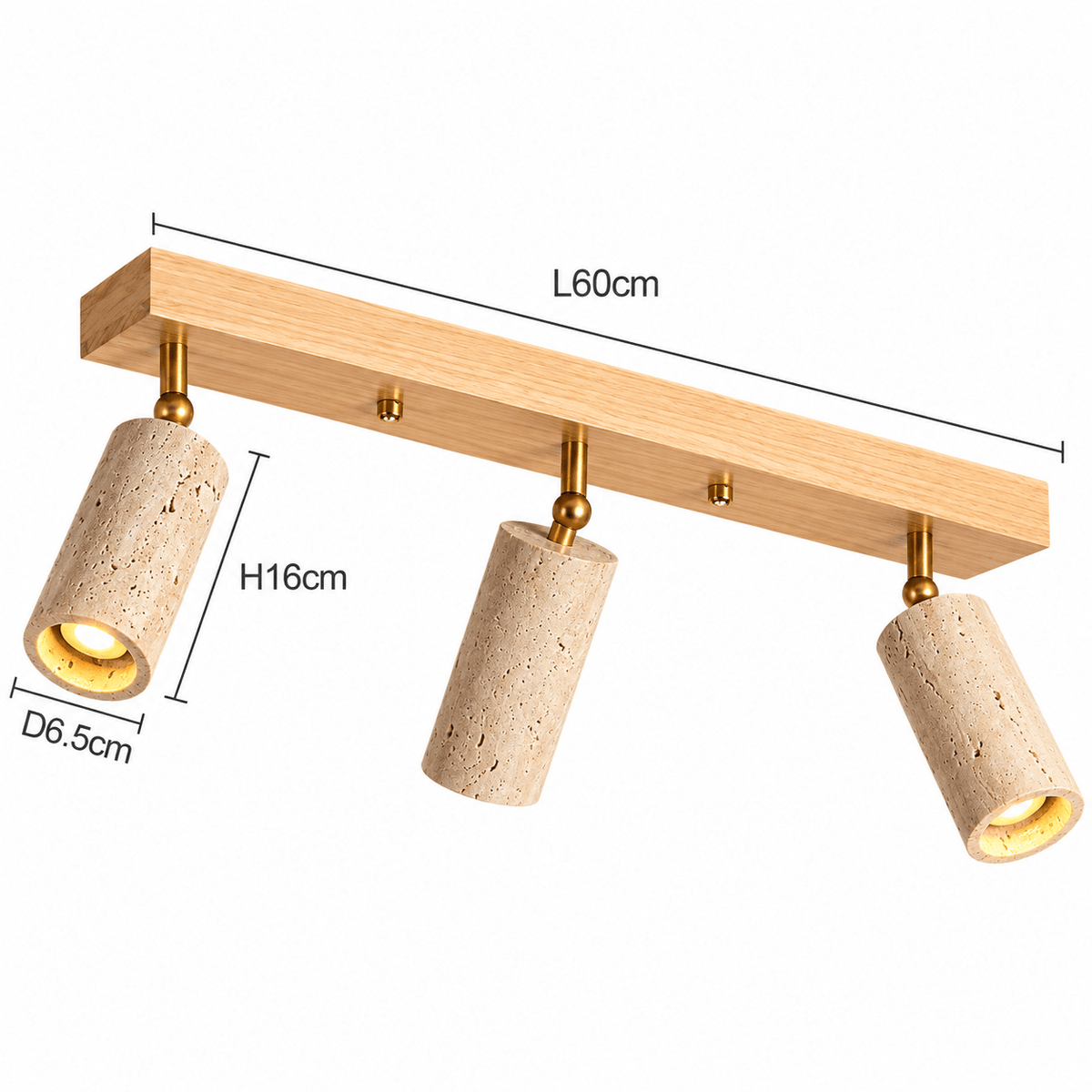 Plafonnier Orientable Travertin & Bois - Maison Du Design