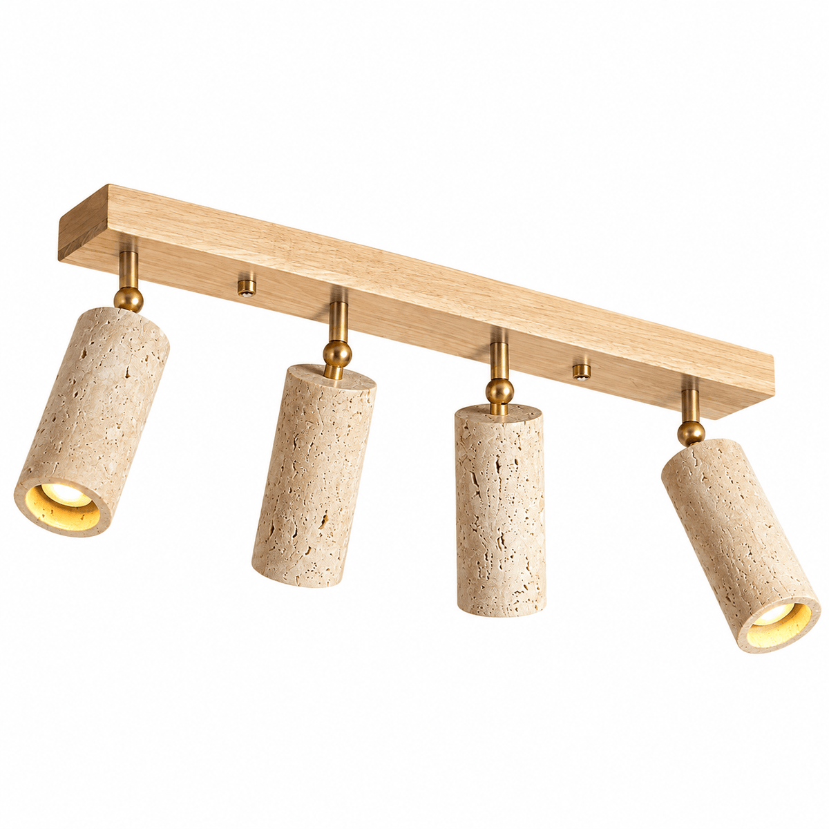 Plafonnier Orientable Travertin & Bois - Maison Du Design