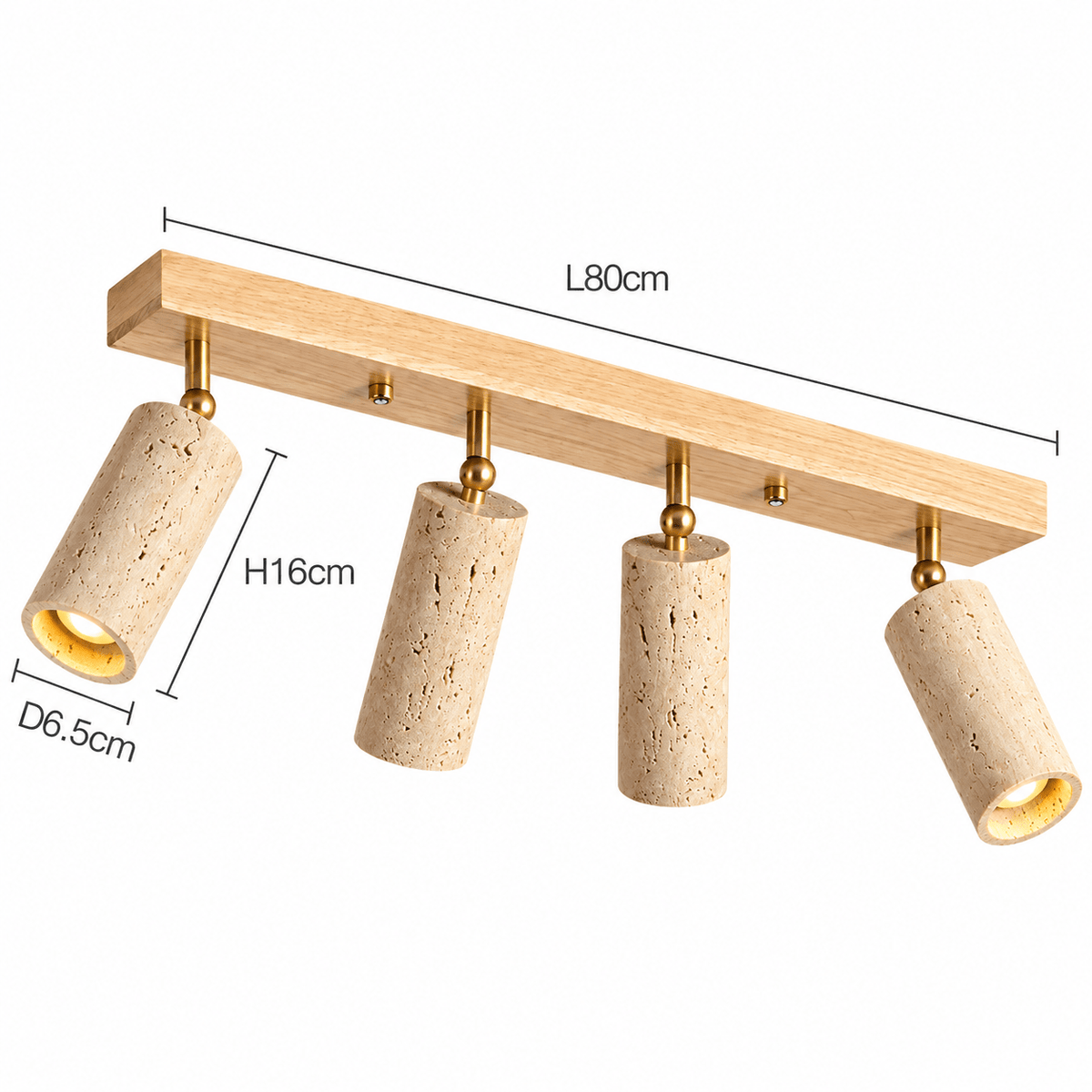 Plafonnier Orientable Travertin & Bois - Maison Du Design
