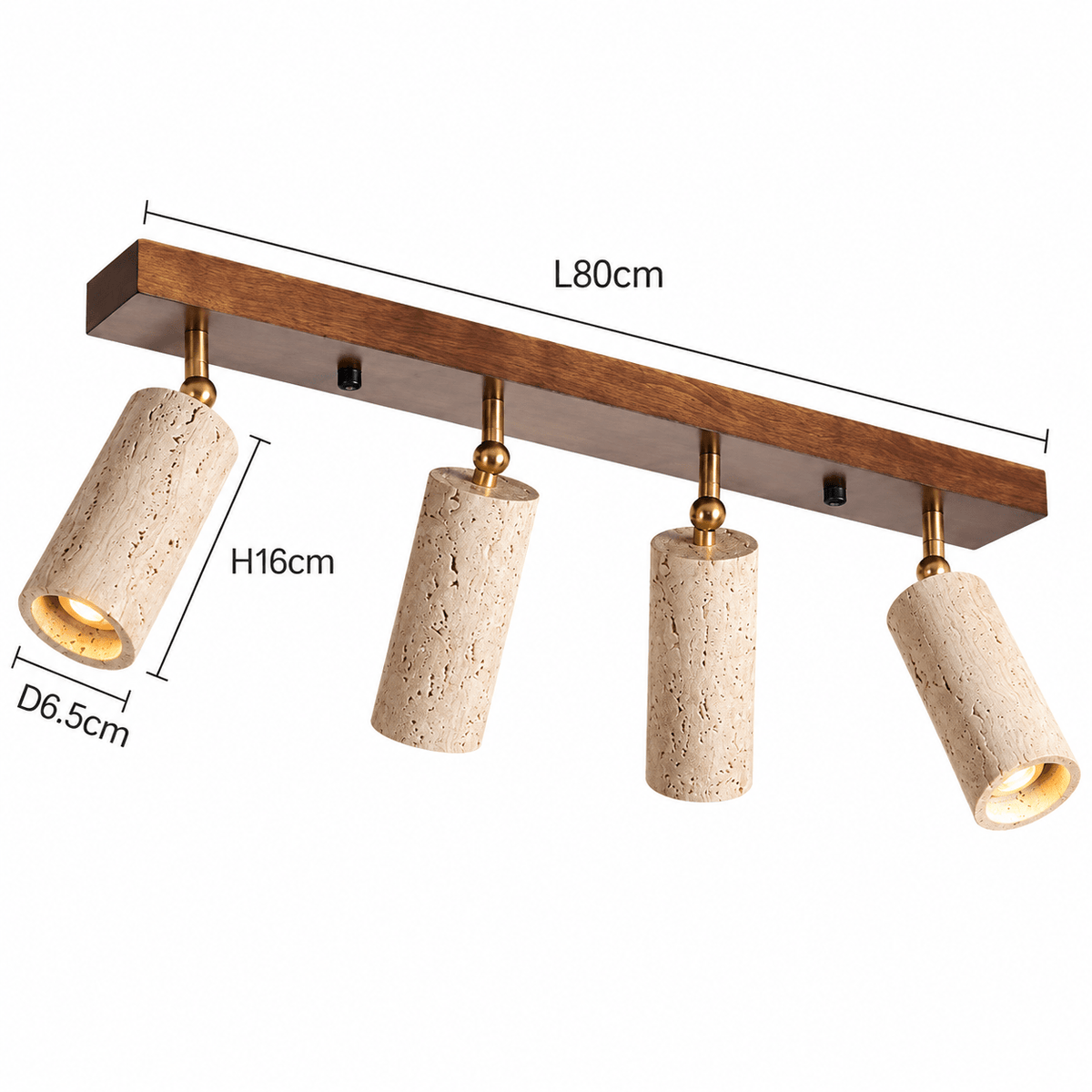 Plafonnier Orientable Travertin & Bois - Maison Du Design