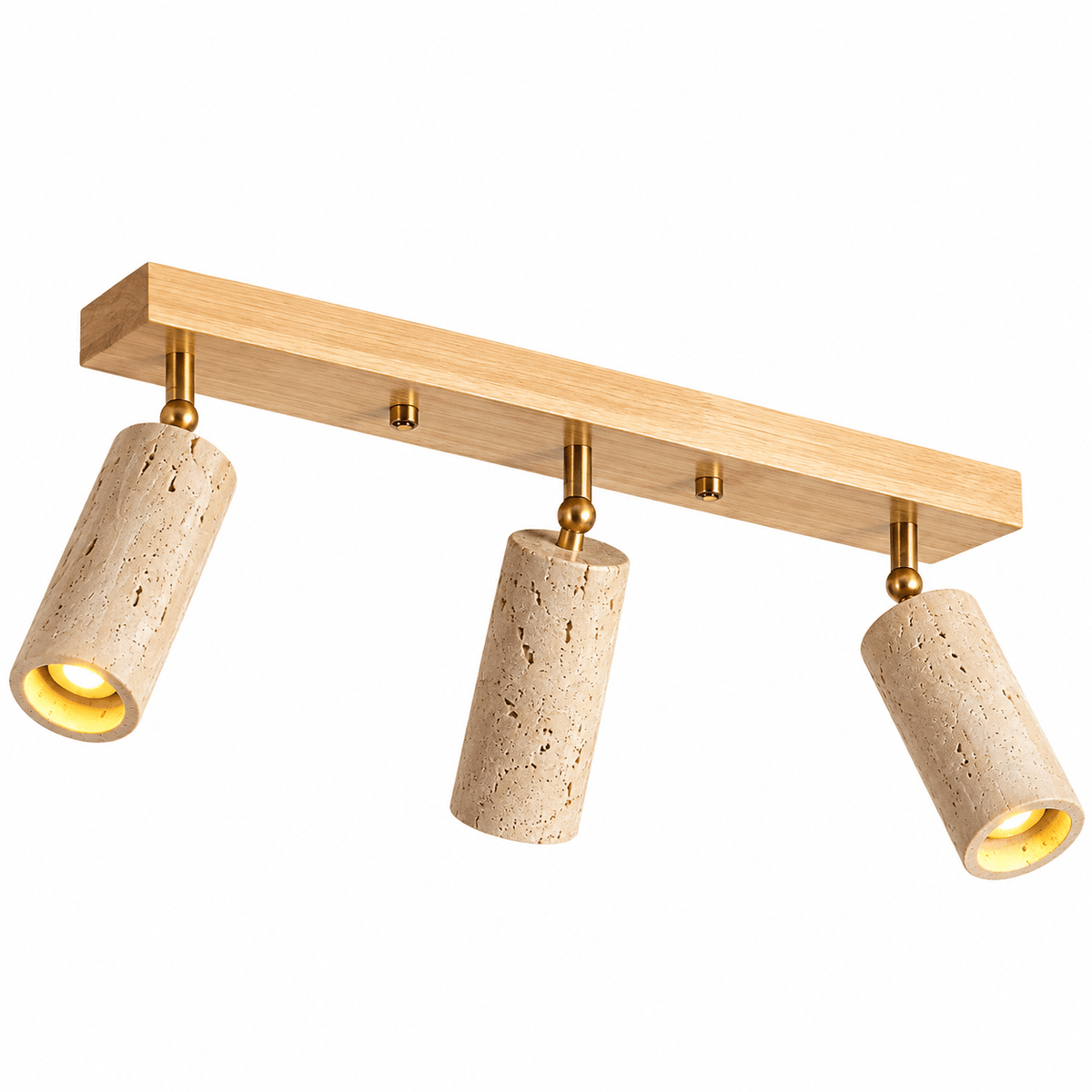 Plafonnier Orientable Travertin & Bois - Maison Du Design