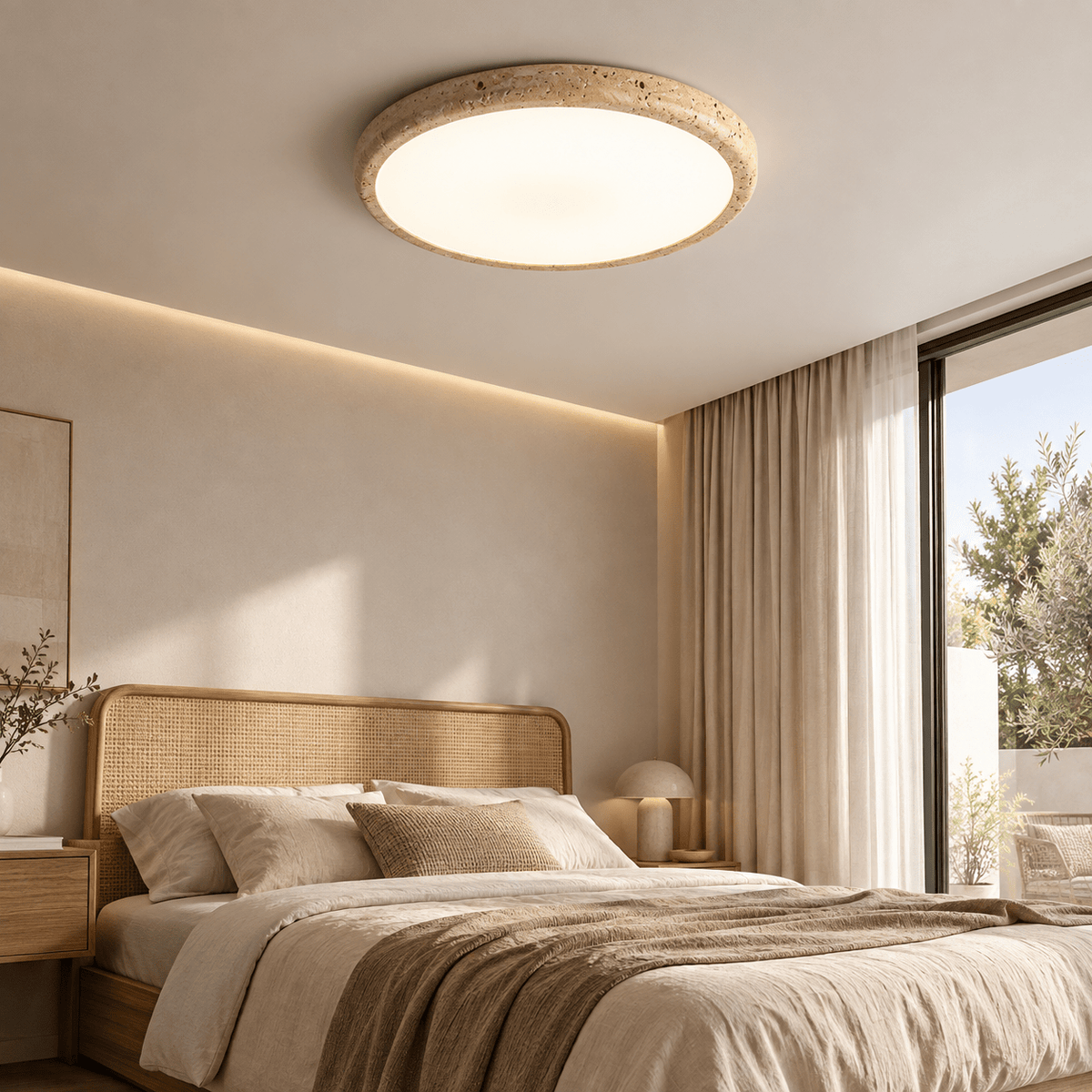 Plafonnier Rond Travertin - Maison Du Design