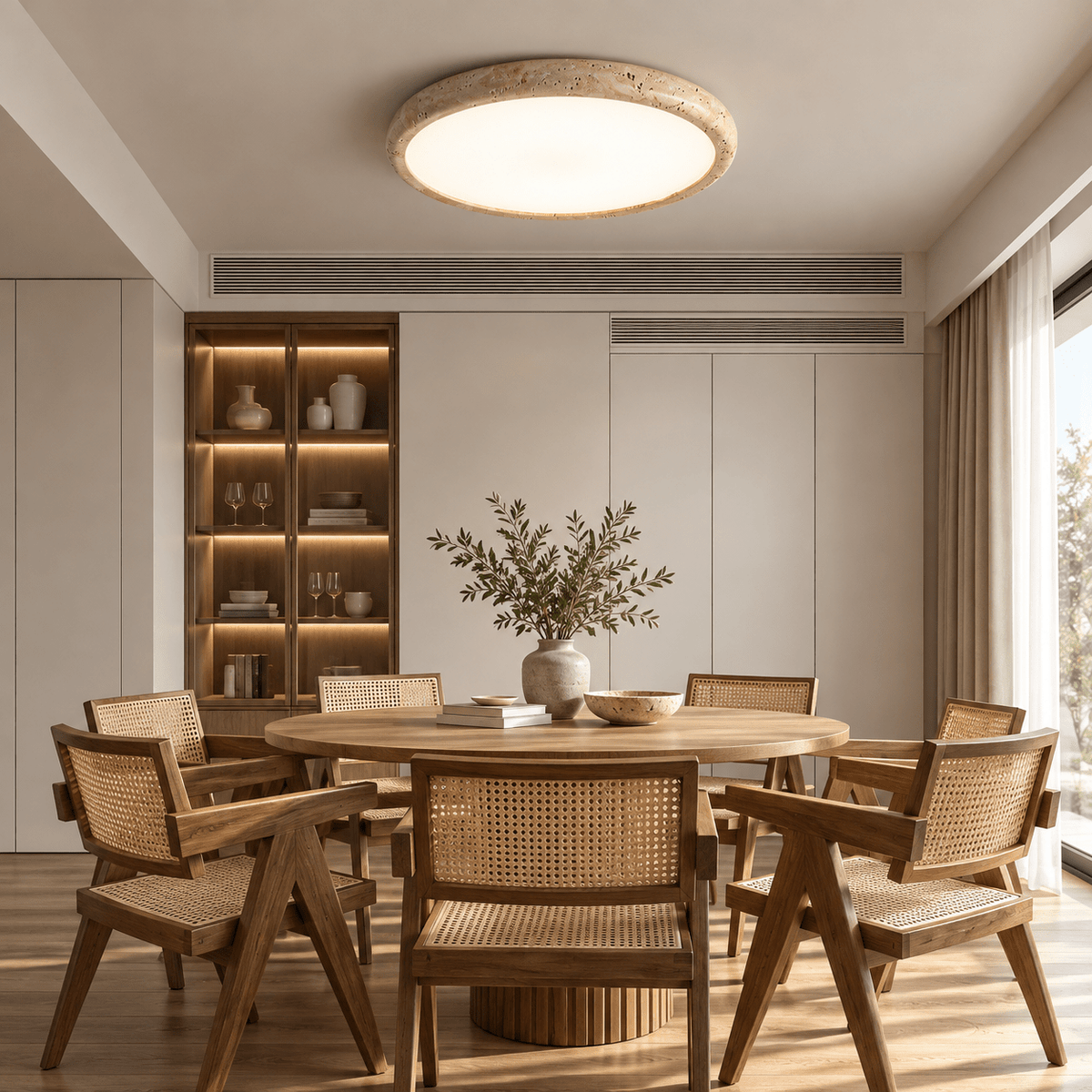 Plafonnier Rond Travertin - Maison Du Design