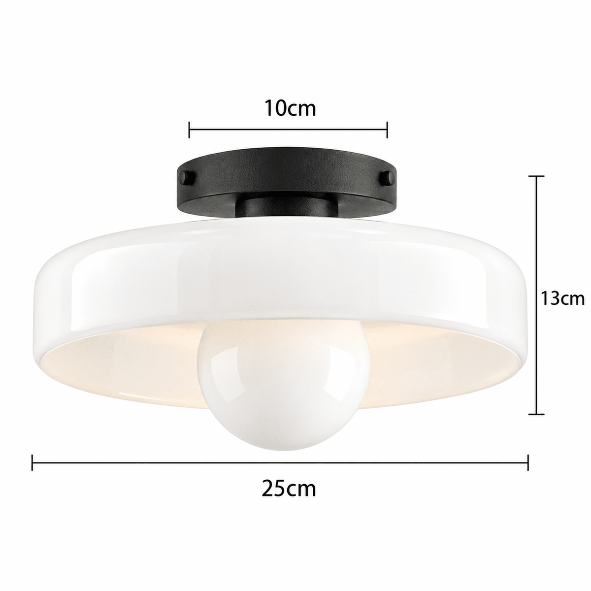 Plafonnier Verre Rond Rétro - Maison Du Design