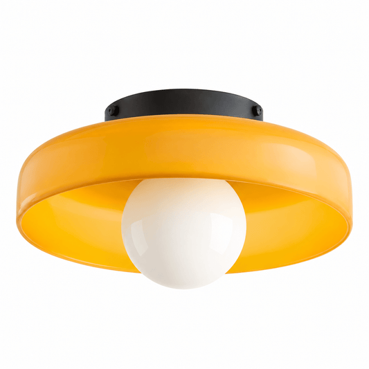 Plafonnier Verre Rond Rétro - Maison Du Design