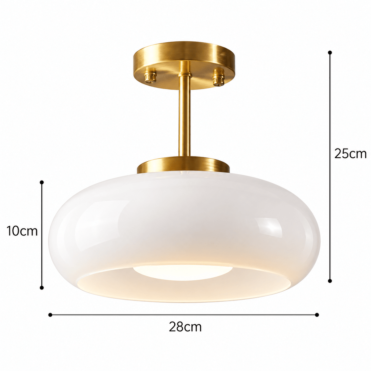Plafonnier Verre Rond Rétro Design - Maison Du Design