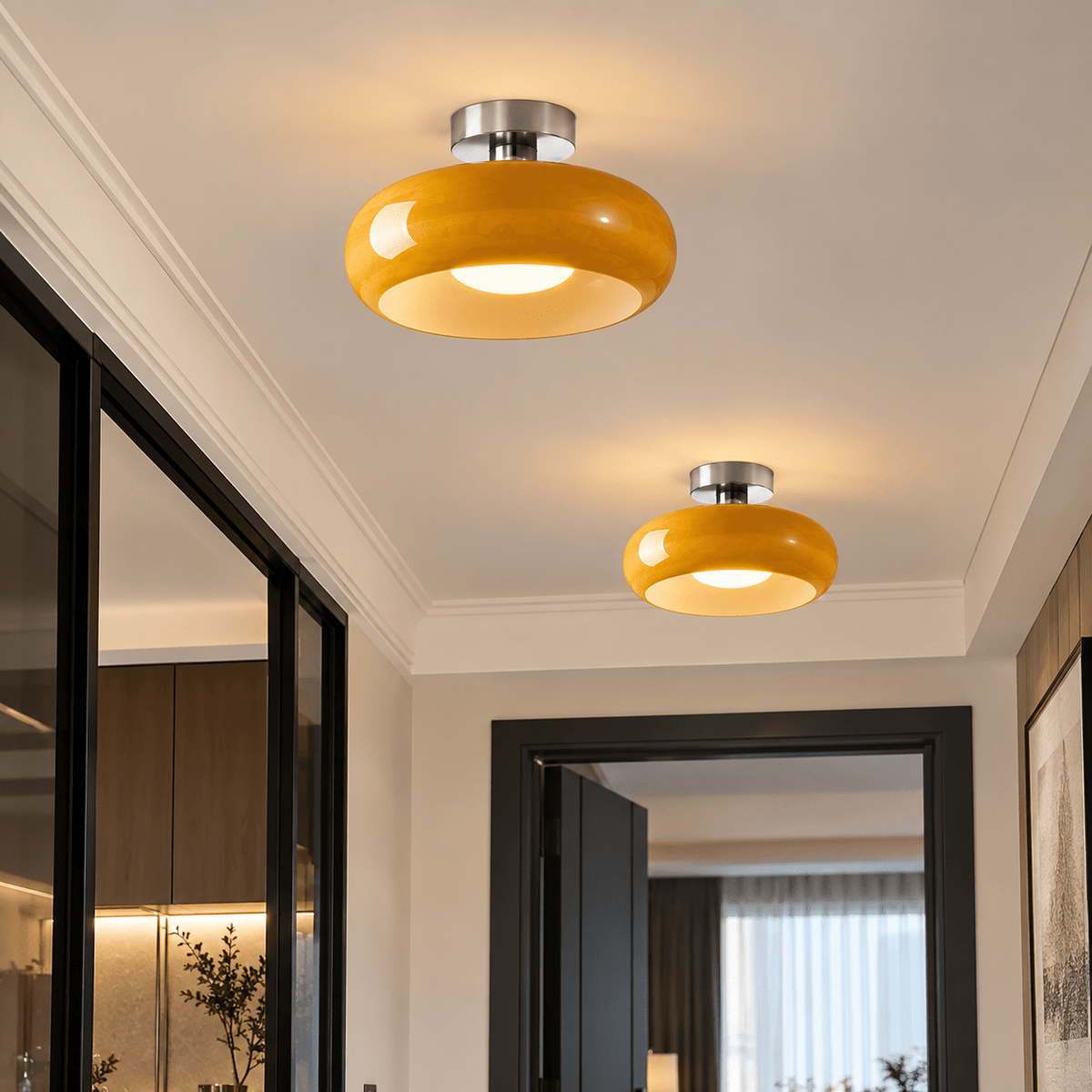 Plafonnier Verre Rond Rétro Design - Maison Du Design
