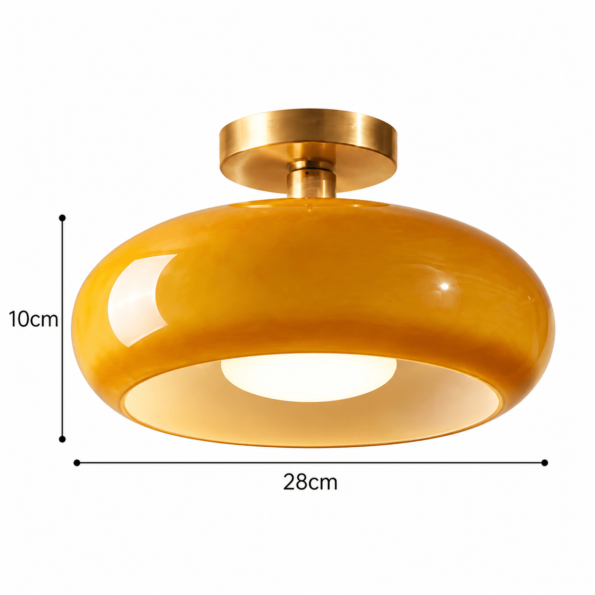 Plafonnier Verre Rond Rétro Design - Maison Du Design