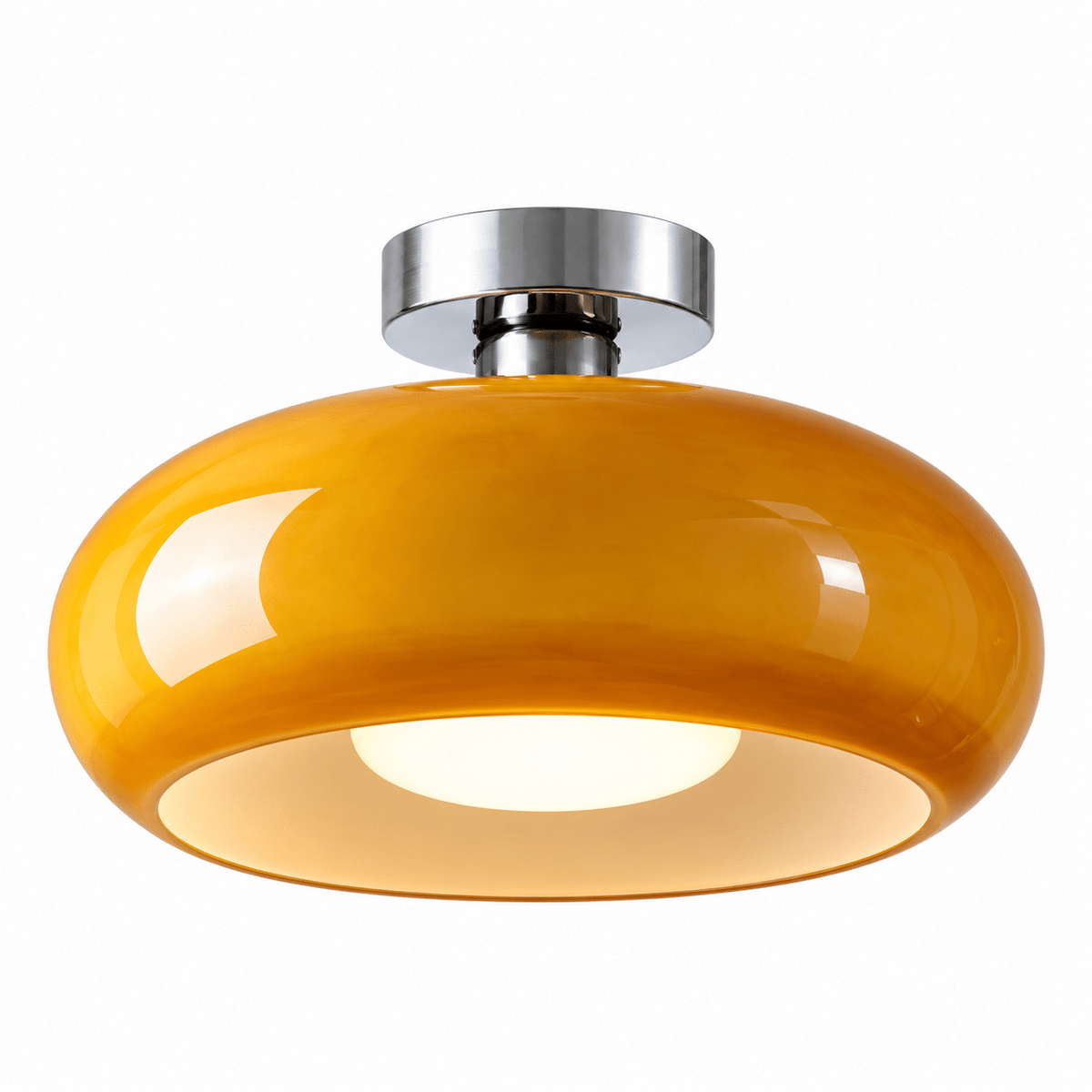 Plafonnier Verre Rond Rétro Design - Maison Du Design