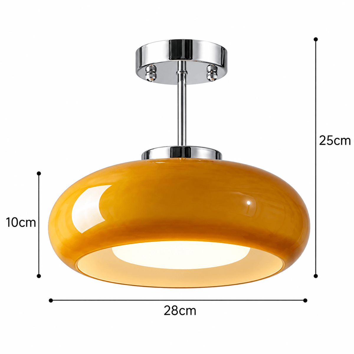 Plafonnier Verre Rond Rétro Design - Maison Du Design