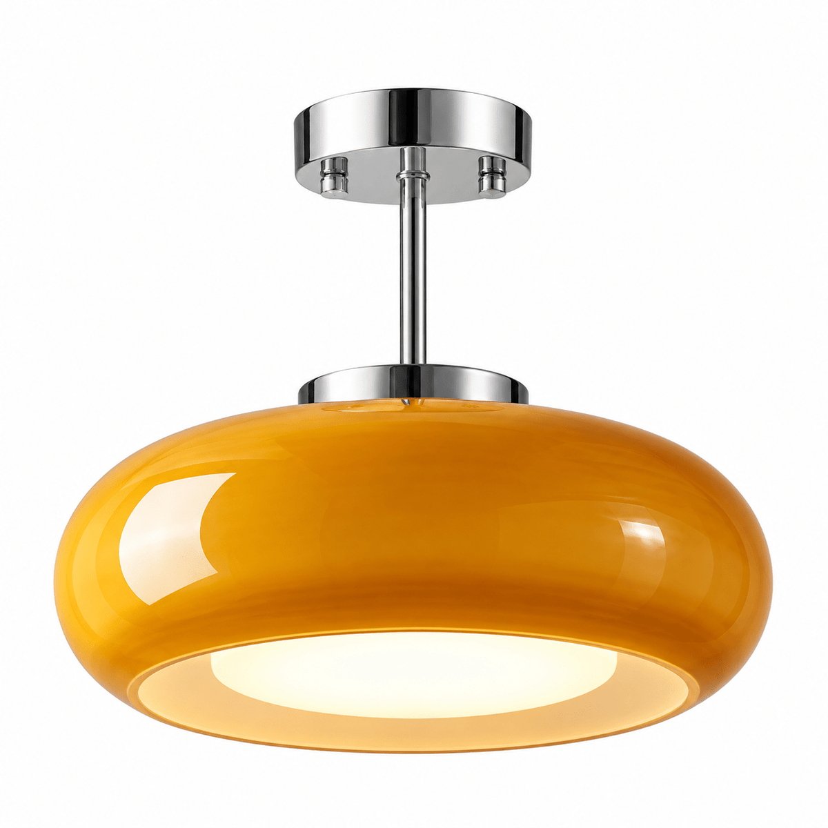 Plafonnier Verre Rond Rétro Design - Maison Du Design
