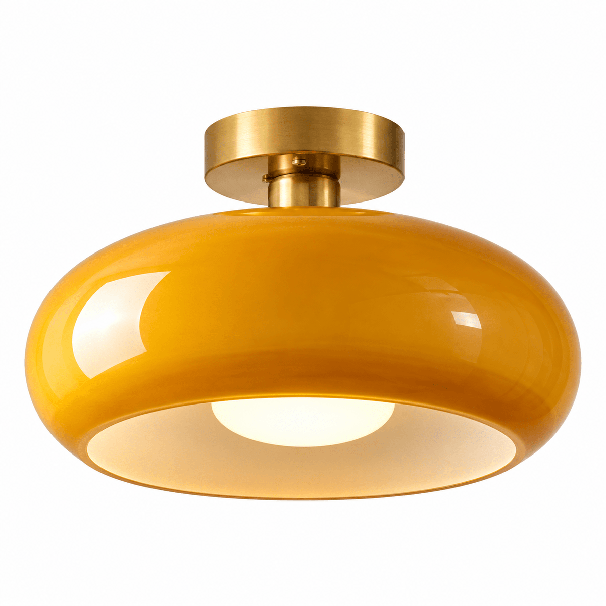 Plafonnier Verre Rond Rétro Design - Maison Du Design