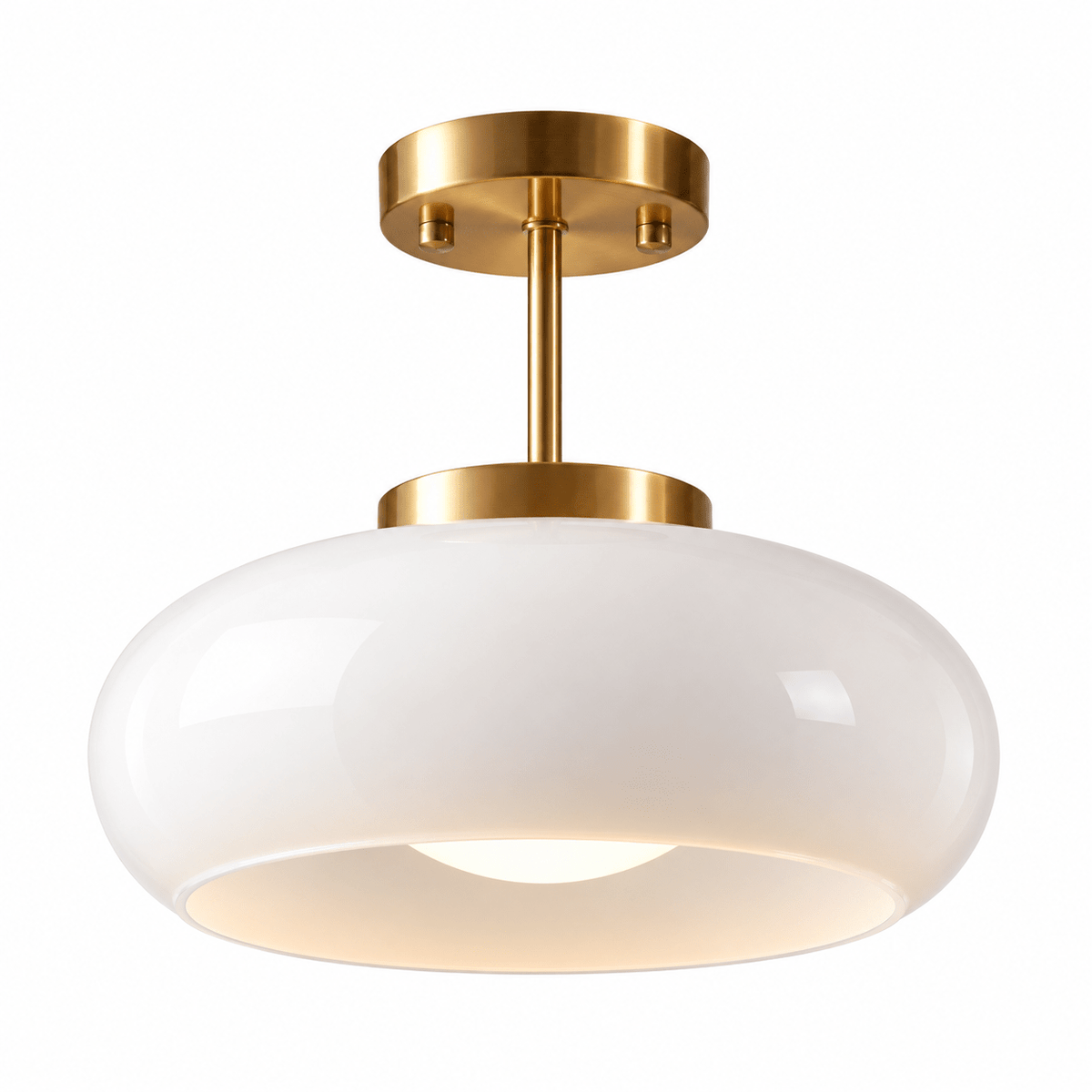 Plafonnier Verre Rond Rétro Design - Maison Du Design