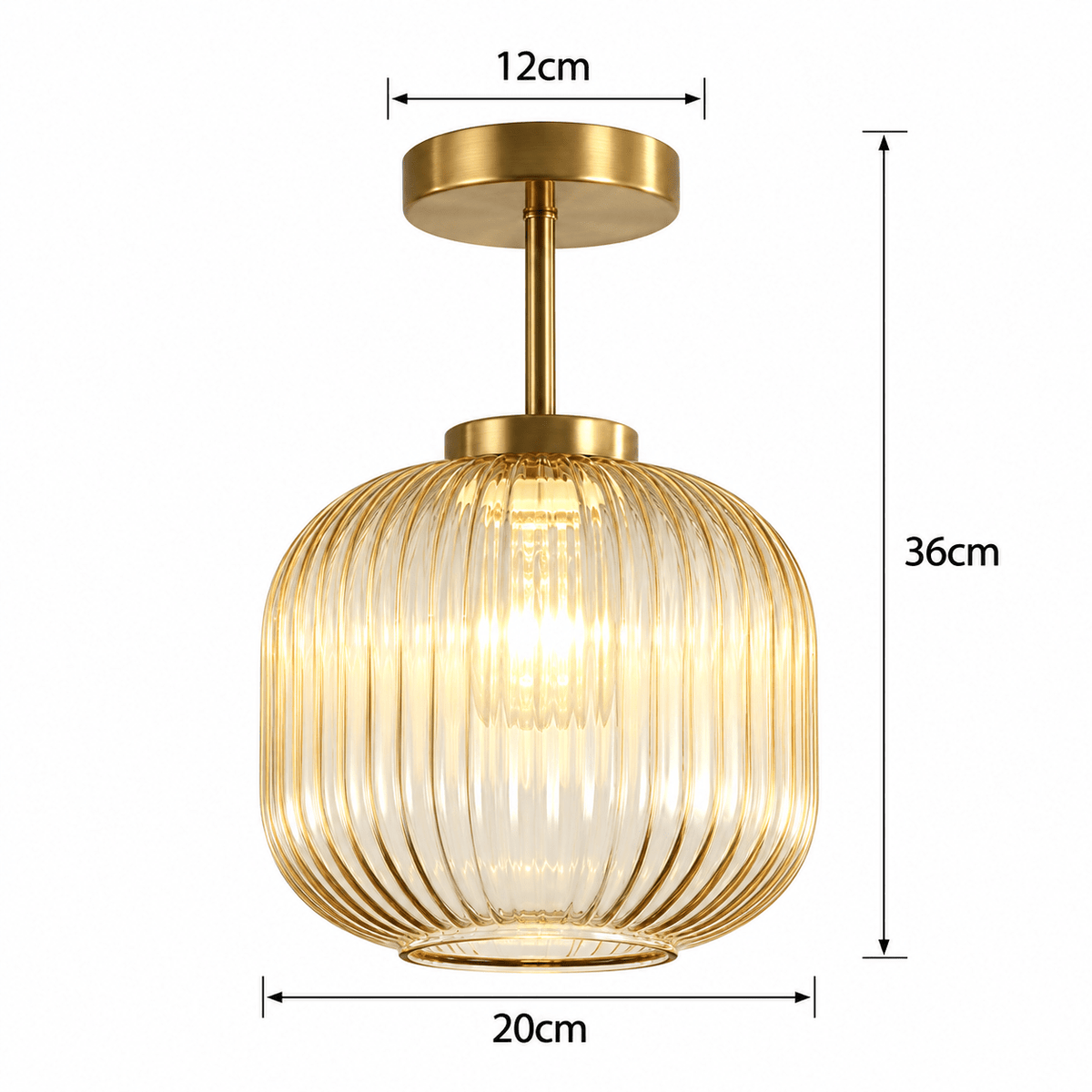 Plafonnier Verre Strié - Maison Du Design