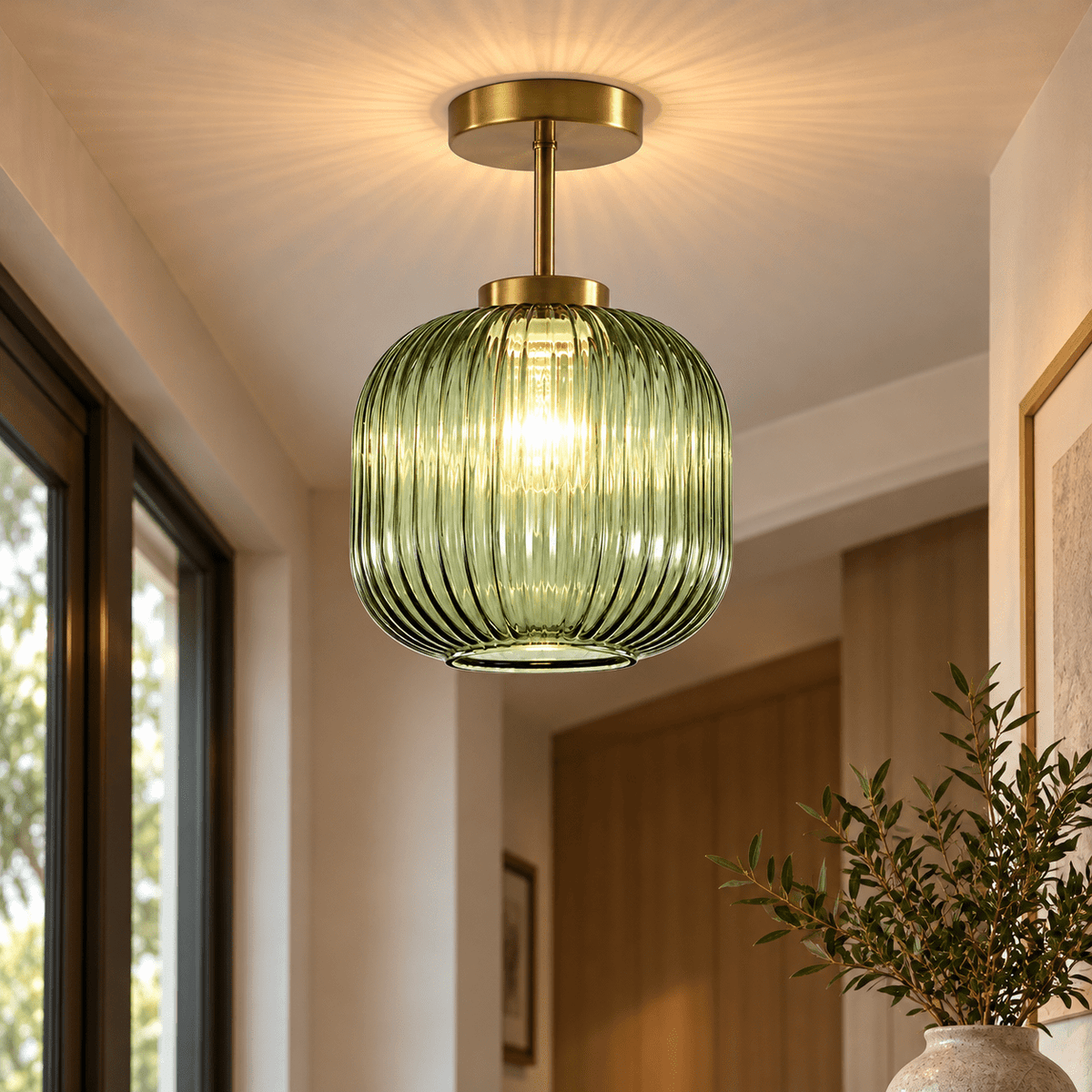 Plafonnier Verre Strié - Maison Du Design