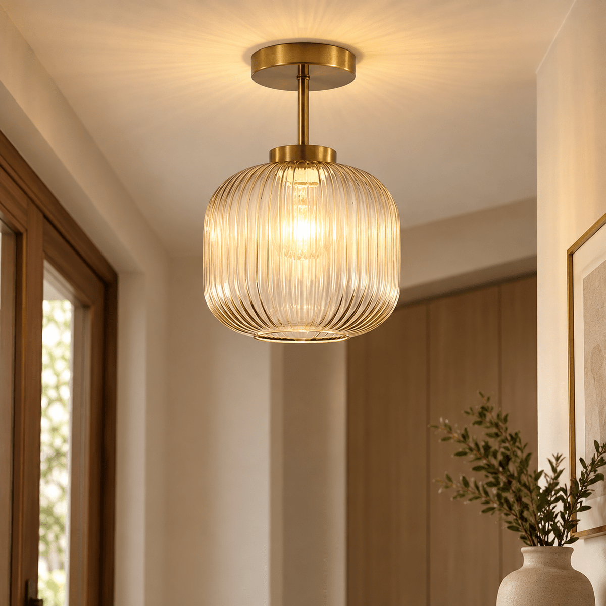 Plafonnier Verre Strié - Maison Du Design
