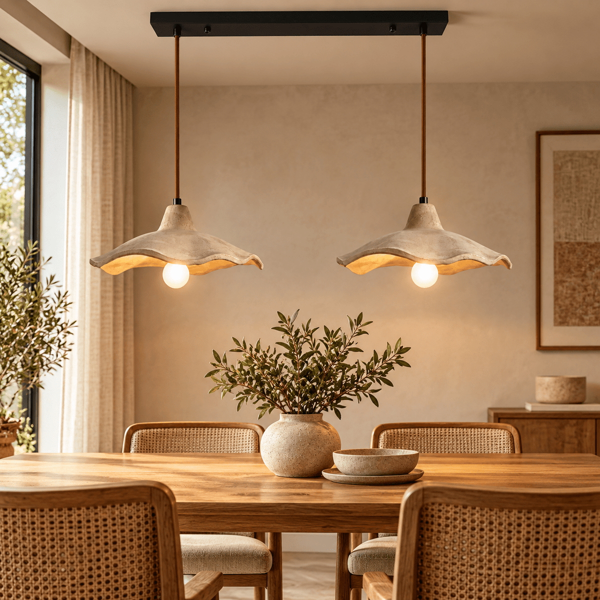 Suspension Luminaire 2 Lampes Wabi-Sabi - Maison Du Design