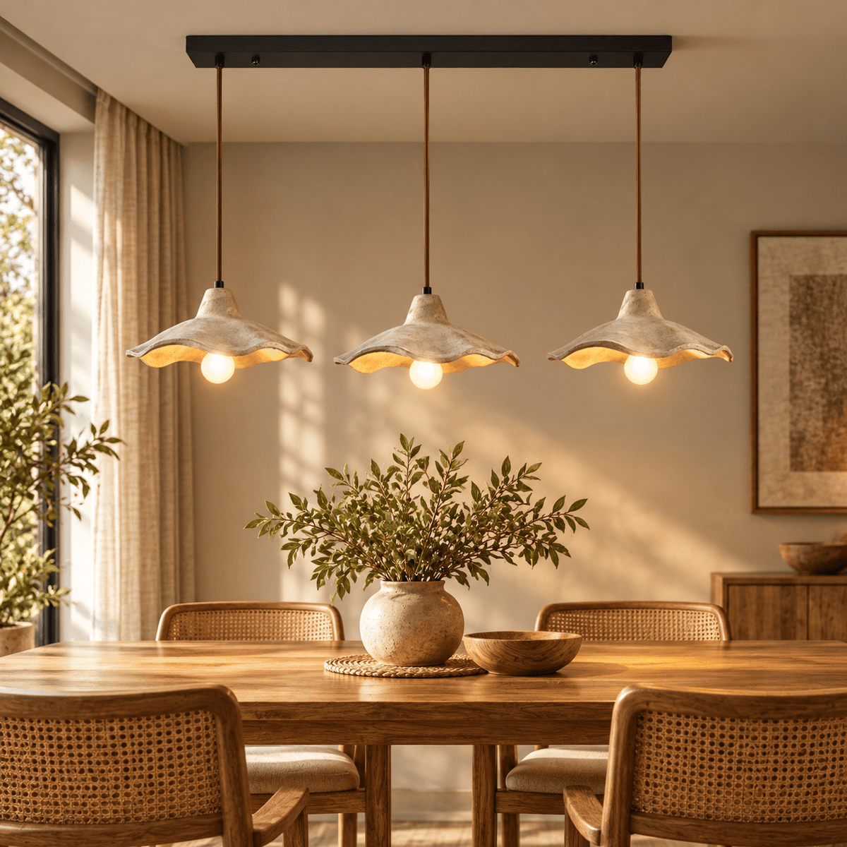 Suspension Luminaire 3 Lampes Wabi-Sabi - Maison Du Design