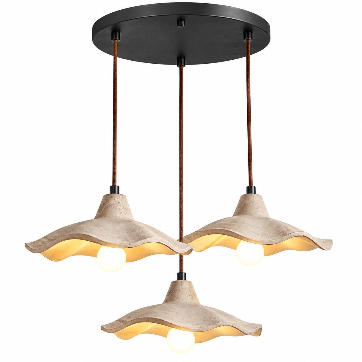 Suspension Luminaire Design 3 Lampes Wabi-Sabi - Maison Du Design