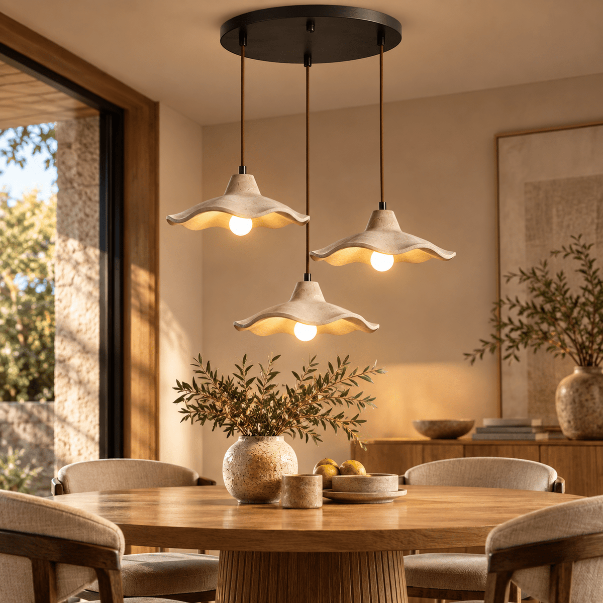 Suspension Luminaire Design 3 Lampes Wabi-Sabi - Maison Du Design