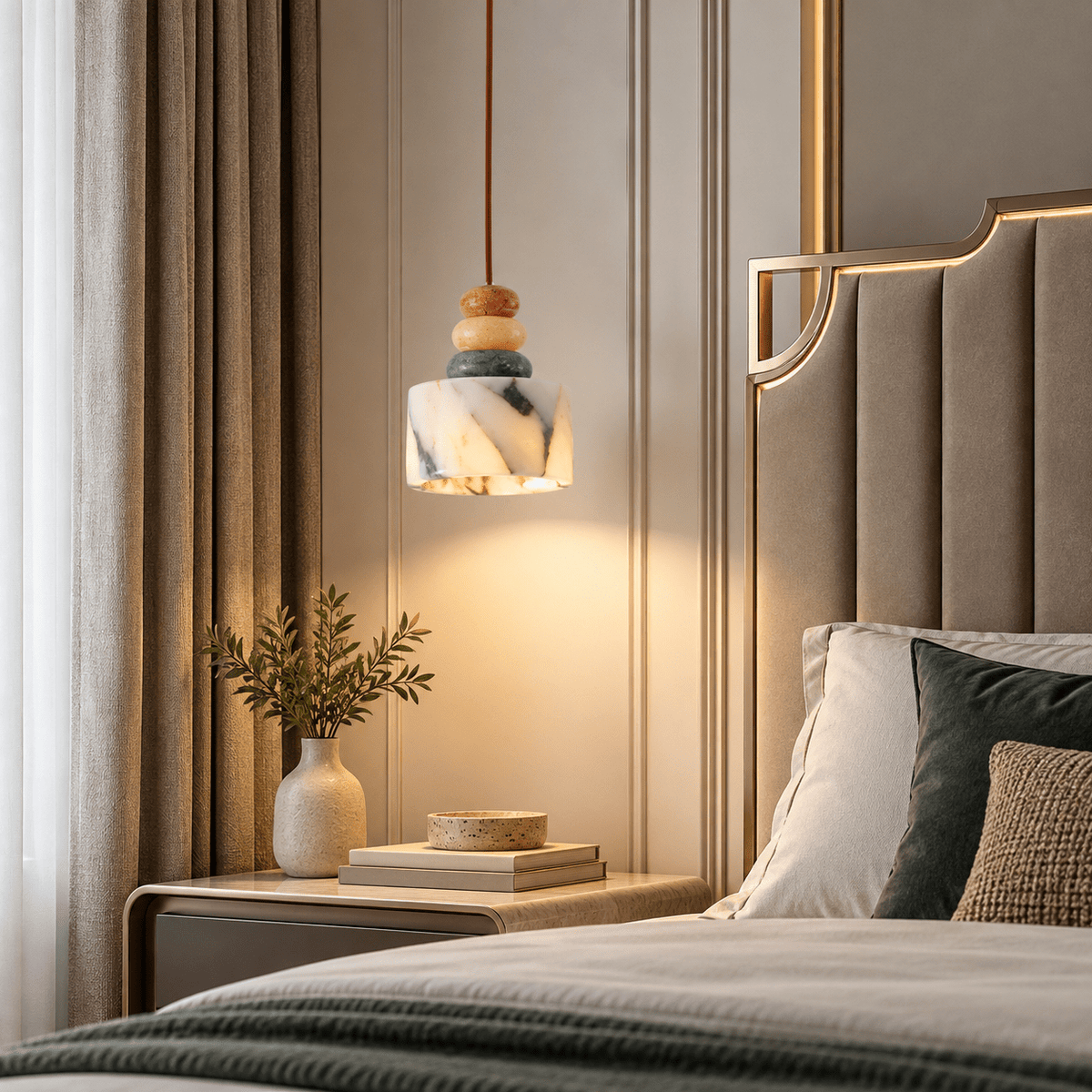 Suspension Luminaire Marbre Multicolore - Maison Du Design