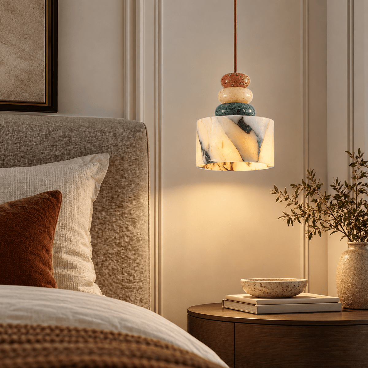 Suspension Luminaire Marbre Multicolore - Maison Du Design
