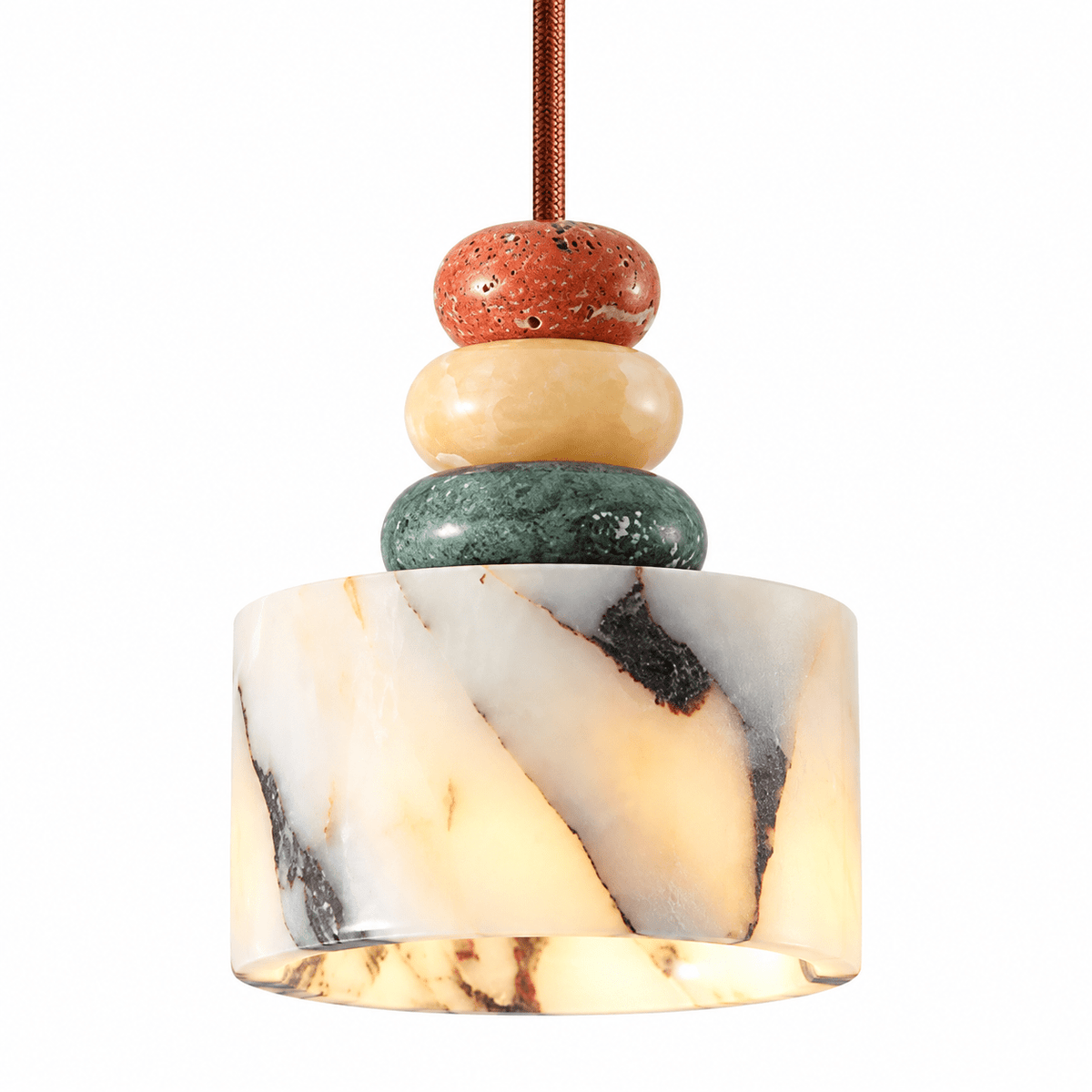 Suspension Luminaire Marbre Multicolore - Maison Du Design