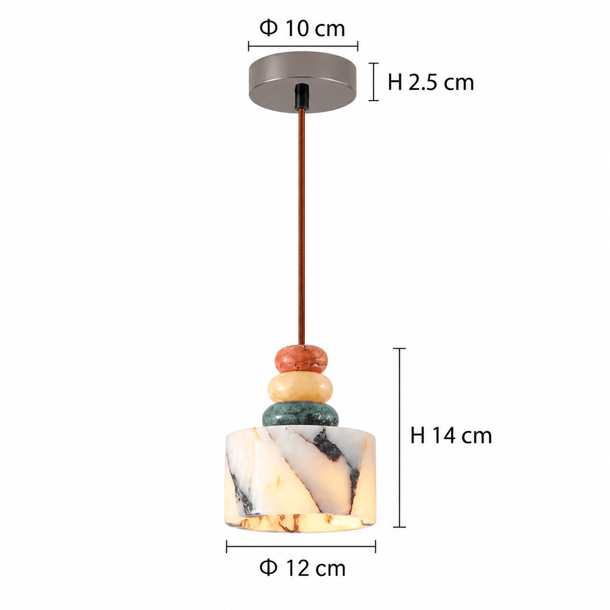 Suspension Luminaire Marbre Multicolore - Maison Du Design