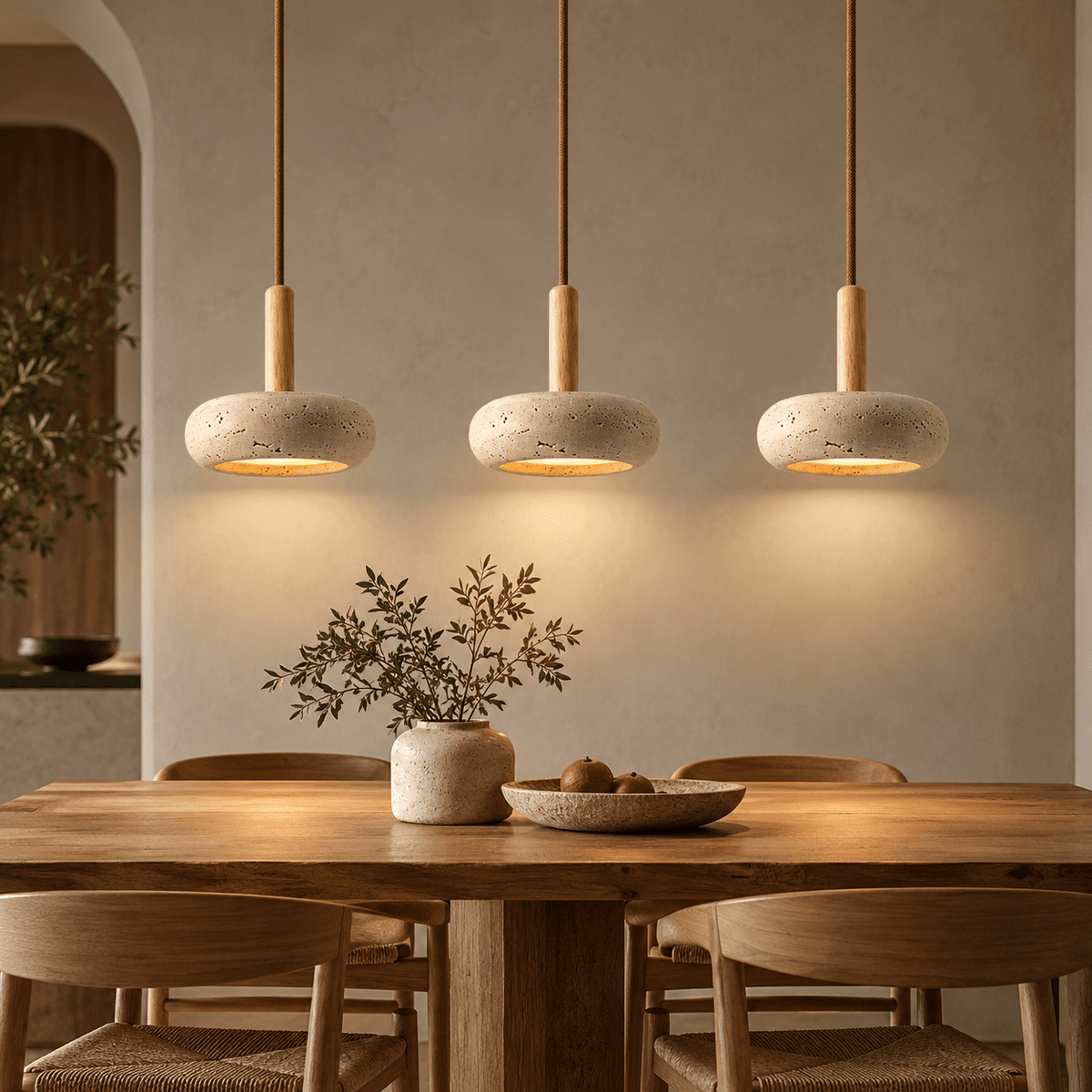 Suspension Luminaire Travertin Beige - Maison Du Design