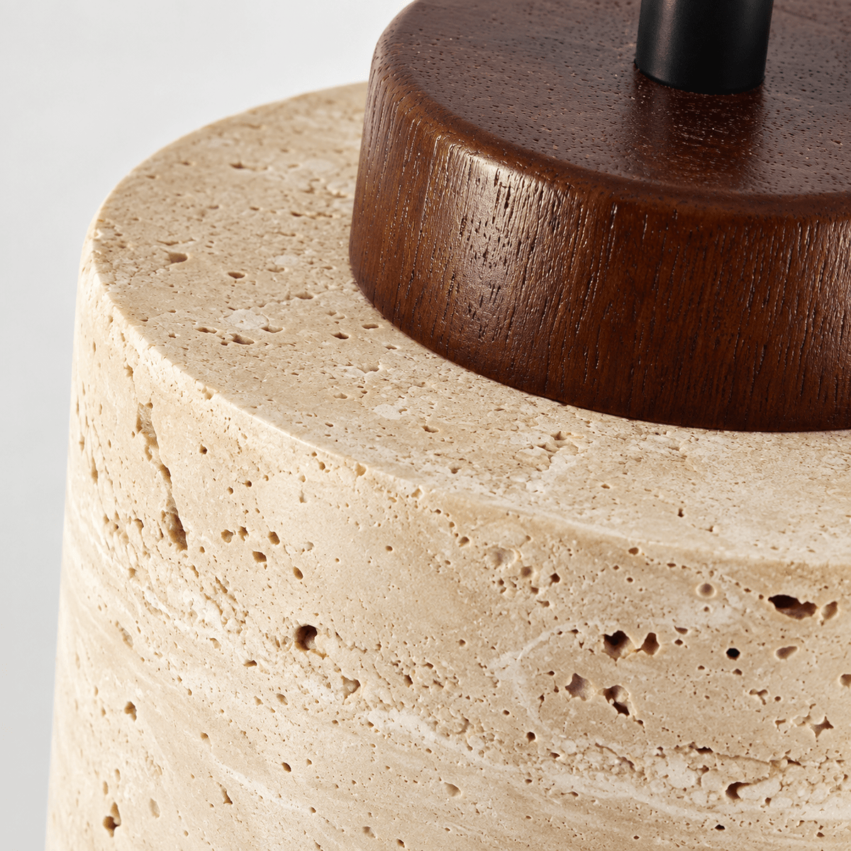 Suspension Luminaire Travertin Design Cylindrique - Maison Du Design