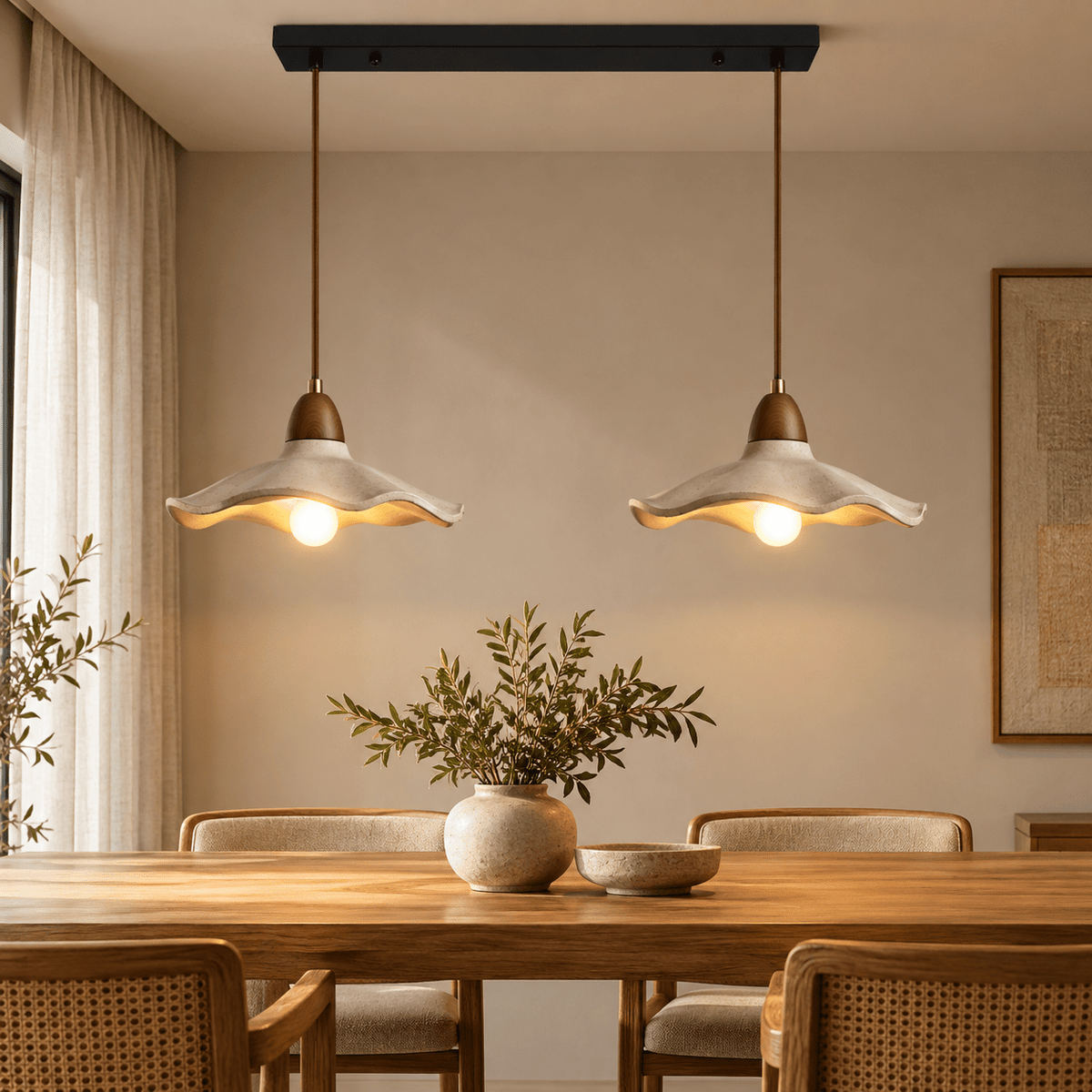 Suspension Luminaire Wabi-Sabi 2 Lampes - Maison Du Design