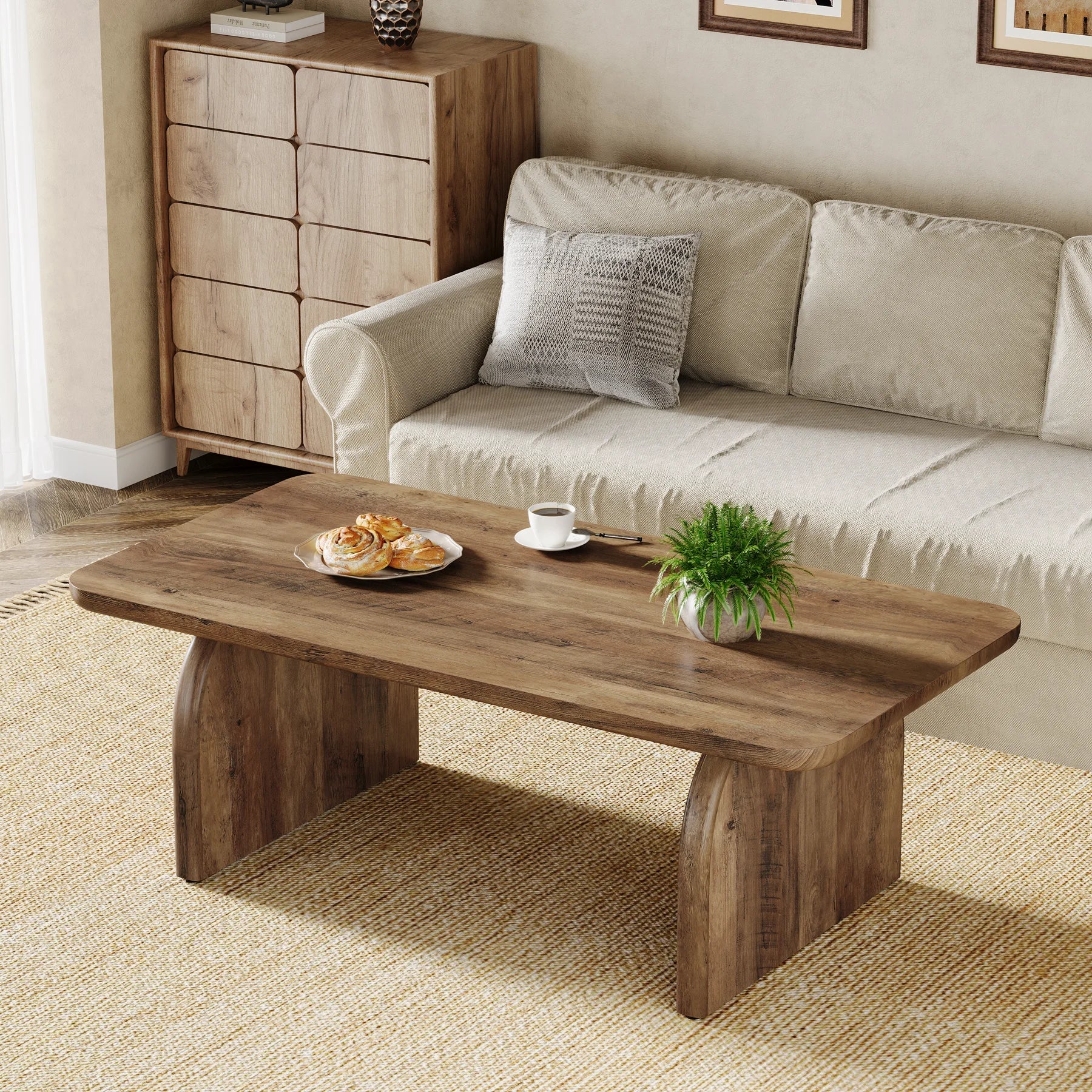 Table Basse Design Pieds en Arche Marron - Maison Du Design