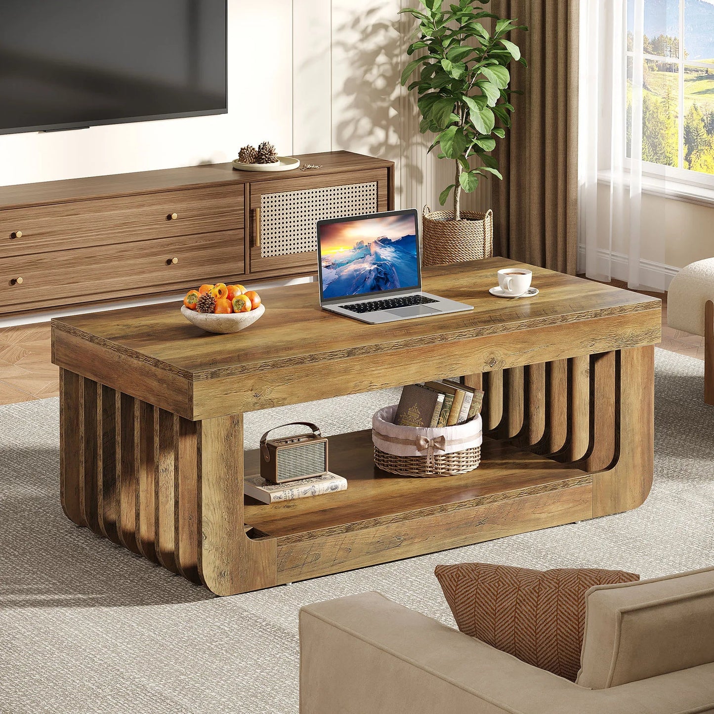 Table Basse Design Style Rustique - Maison Du Design