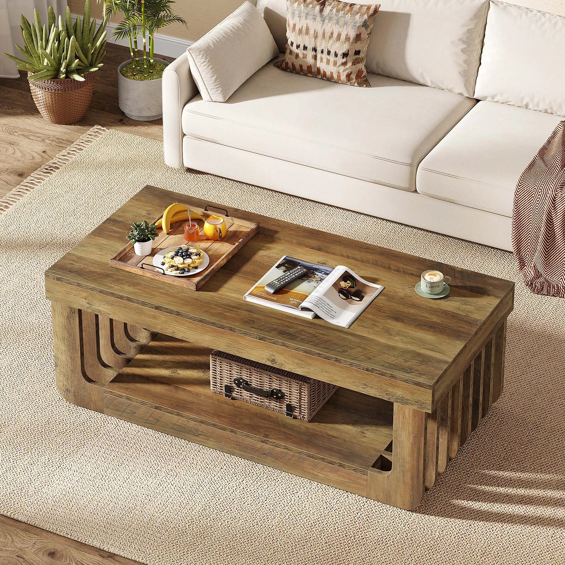 Table Basse Design Style Rustique - Maison Du Design