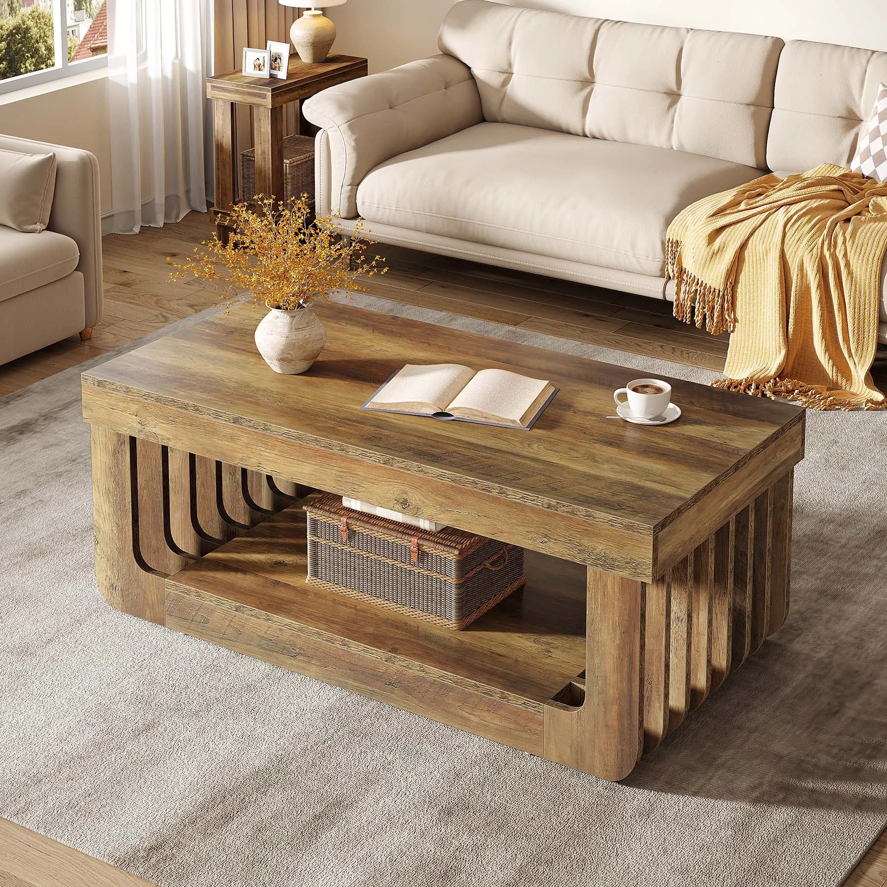 Table Basse Design Style Rustique - Maison Du Design
