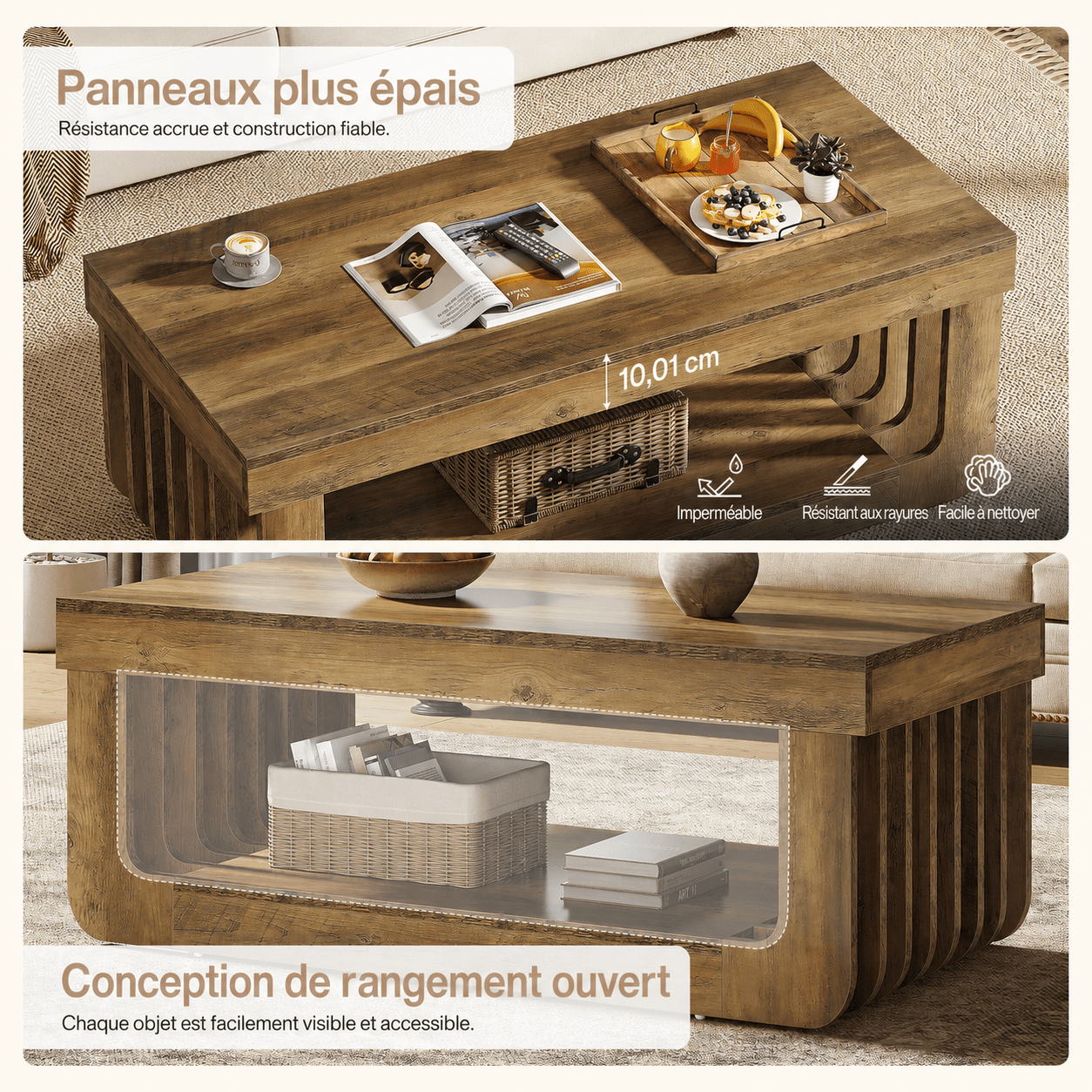 Table Basse Design Style Rustique - Maison Du Design