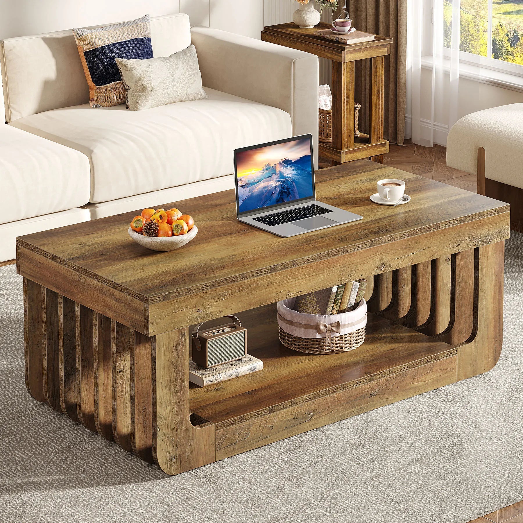 Table Basse Design Style Rustique - Maison Du Design