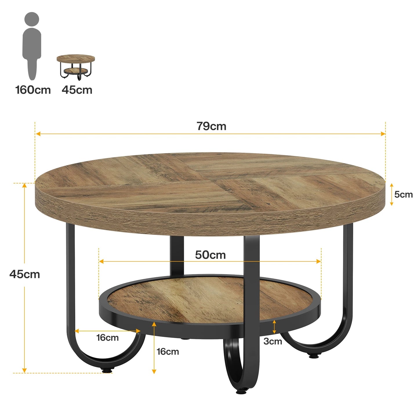 Table Basse Ronde Design Pieds Arqués - Maison Du Design