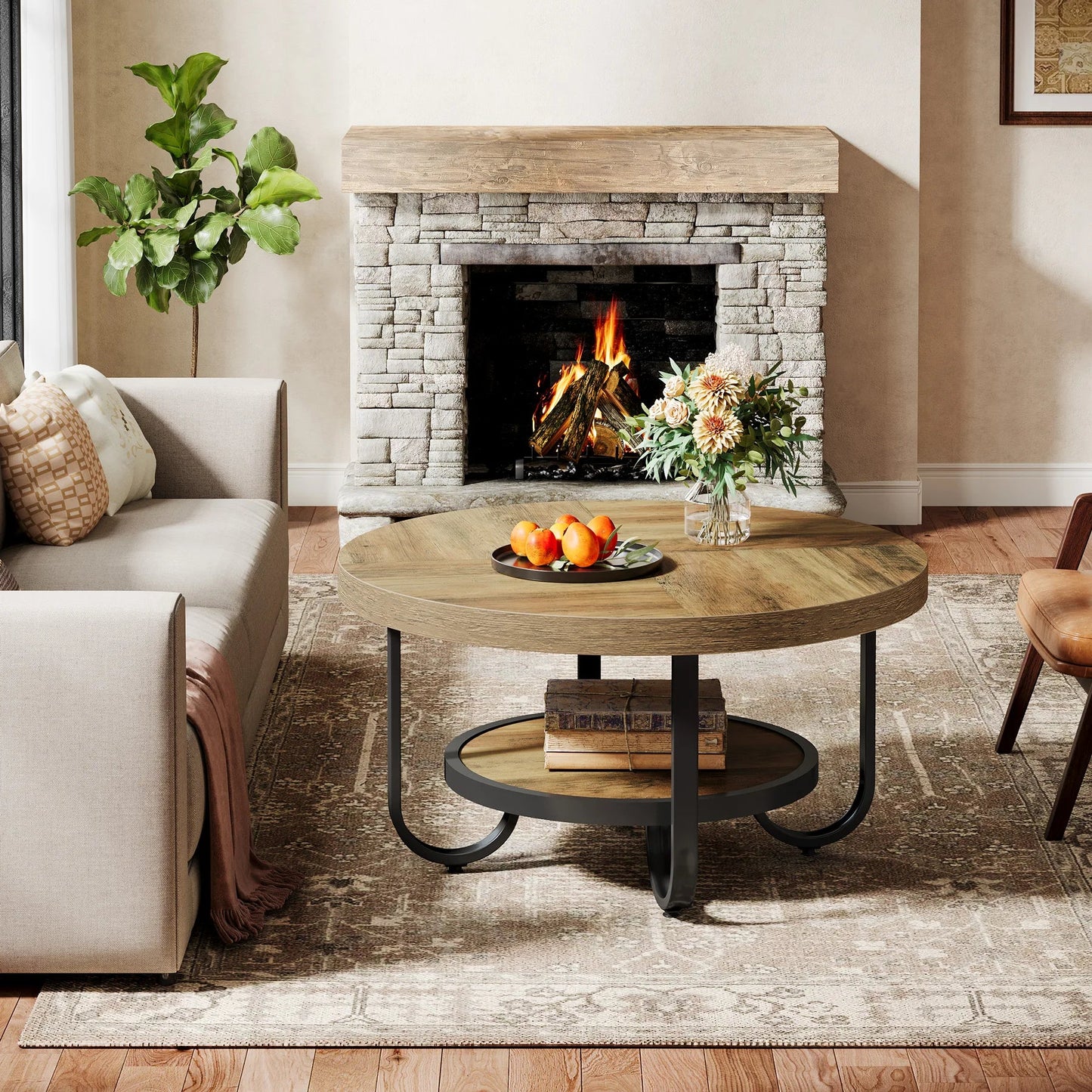 Table Basse Ronde Design Pieds Arqués - Maison Du Design