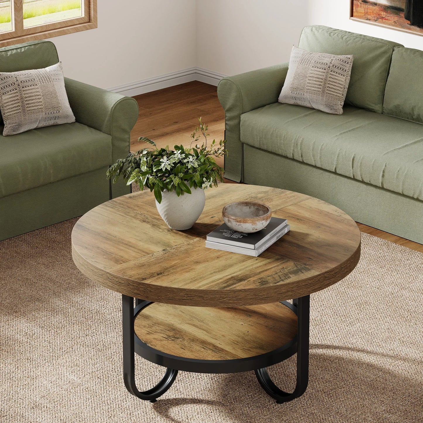 Table Basse Ronde Design Pieds Arqués - Maison Du Design