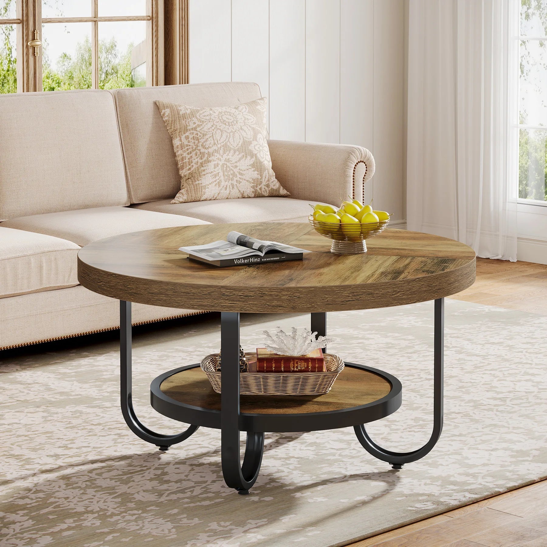 Table Basse Ronde Design Pieds Arqués - Maison Du Design
