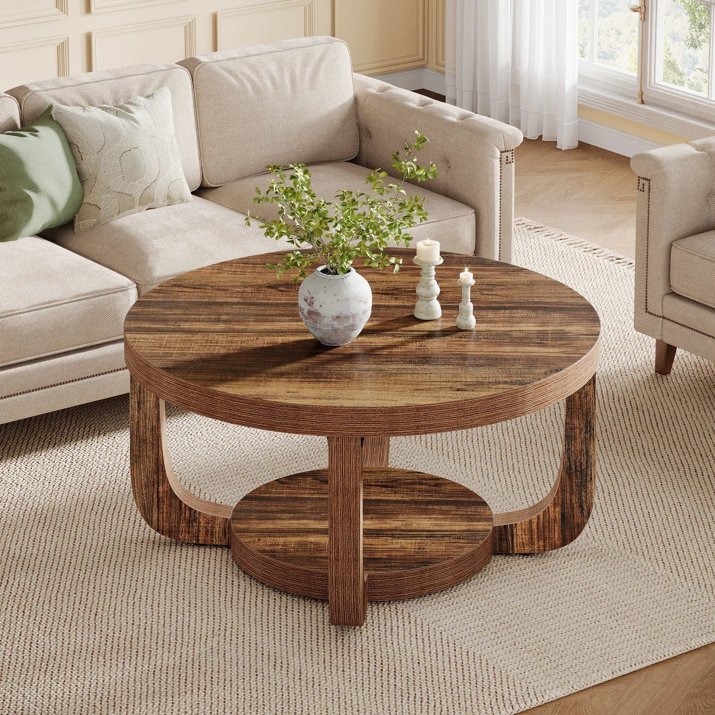 Table Basse Ronde Style Bohème Chic - Maison Du Design
